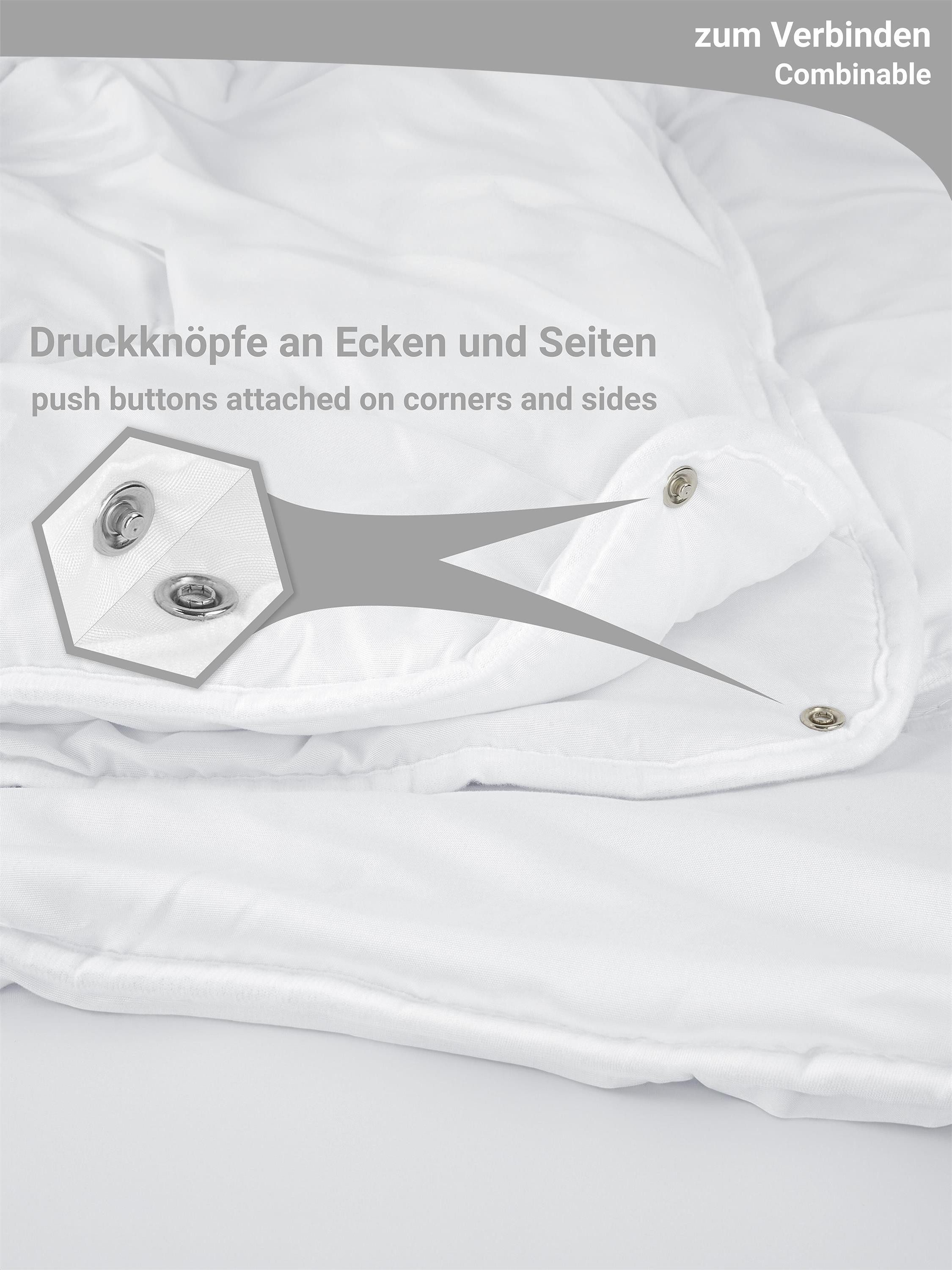 Aspero Einziehdecke 2 x Vierjahreszeiten-Bettdecke Dublin, Füllung: Polyester, Steppdecke für das ganze Jahr