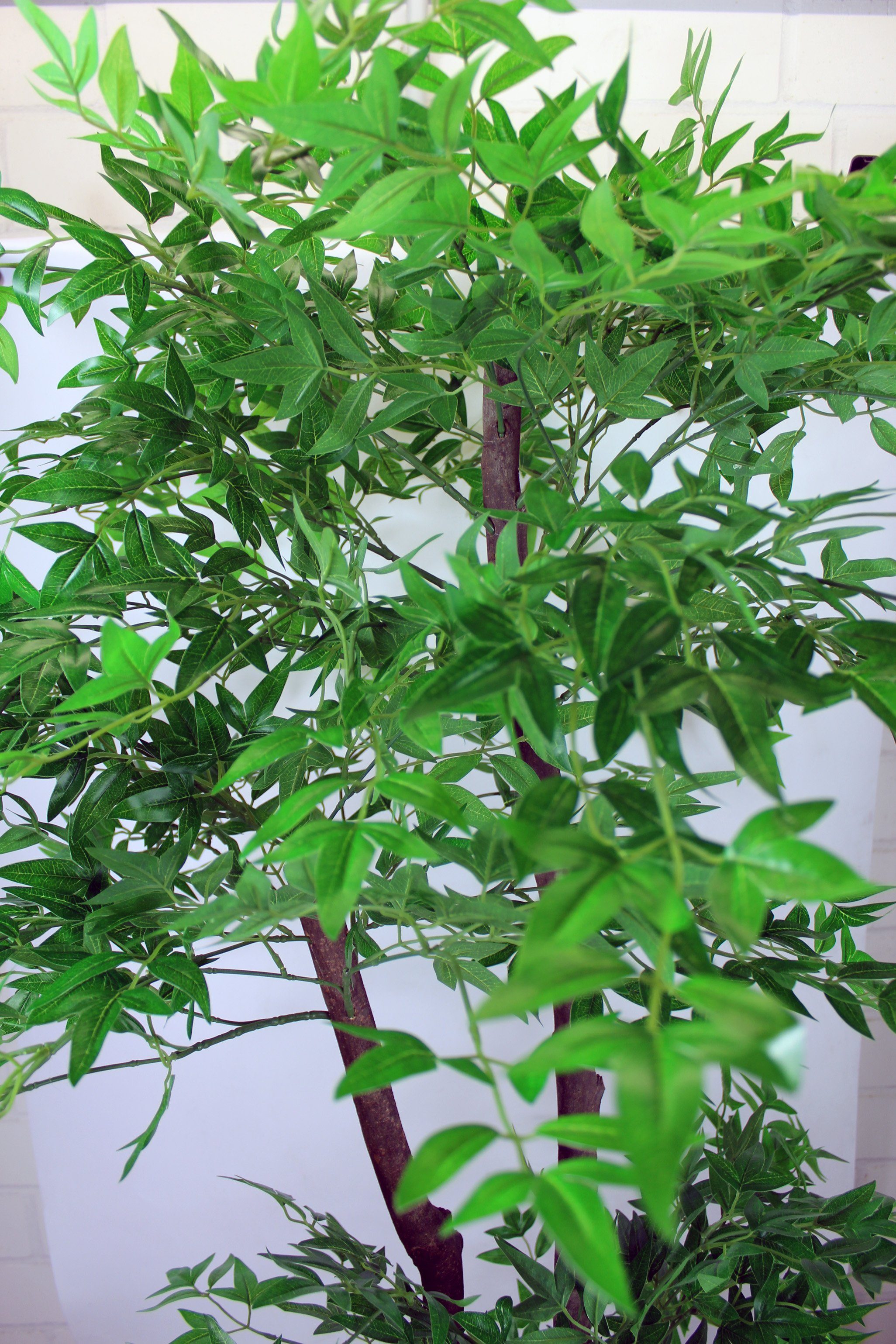 4 Pflanze Echtholzstämmen 190 mit Blätter Himmelsbambus, Himmelsbambus künstliche Kunstpflanze Kunstbaum cm, Arnusa, 1530 Höhe
