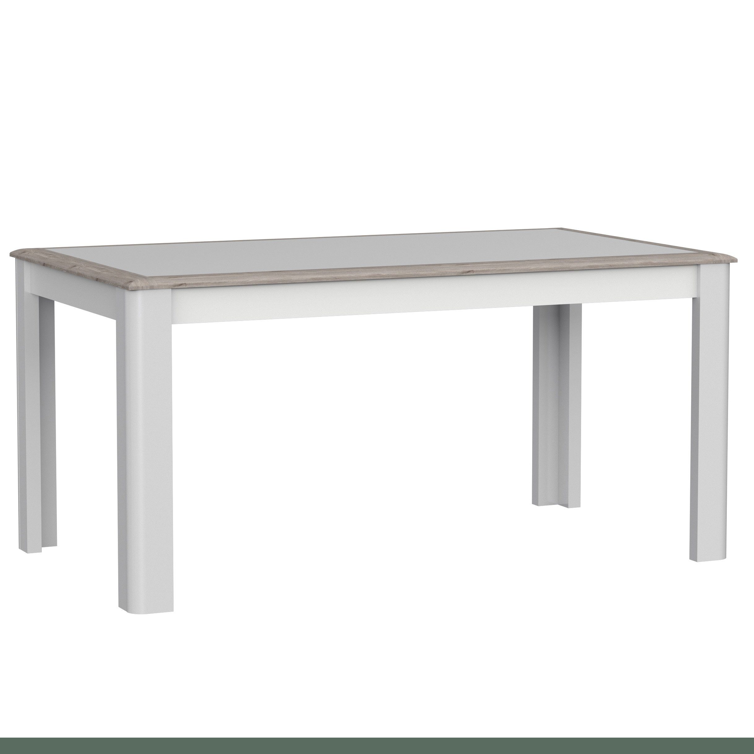 Newroom Esstisch Hochglanz und Modern Tisch Weiß Esstisch Nelson Eiche Ausziehbar Pouline,