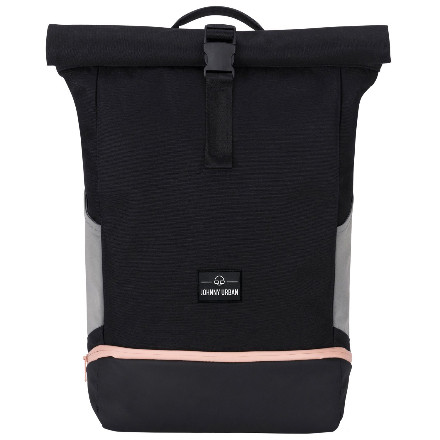 Laptop Allen Rosa-Schwarz Large, Urban Johnny Wasserabweisend Cityrucksack Rolltop Herren, Fach, Damen