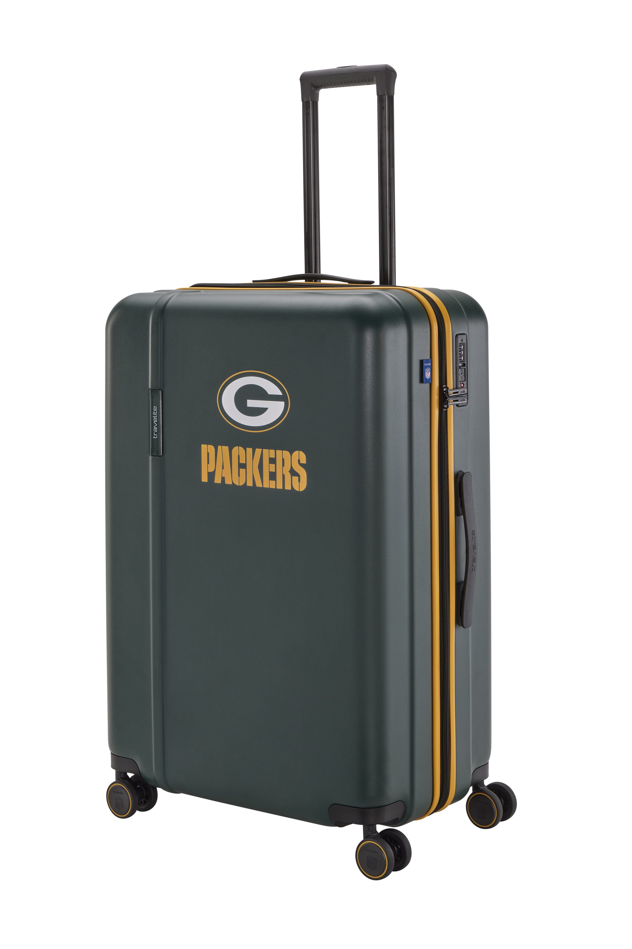travelite Trolley travelite x NFL Koffer Hartschale, 4 Rollen, Unisex Koffer, TSA-Schloss, 4 Doppelrollen, offizielles NFL-Teamdesign