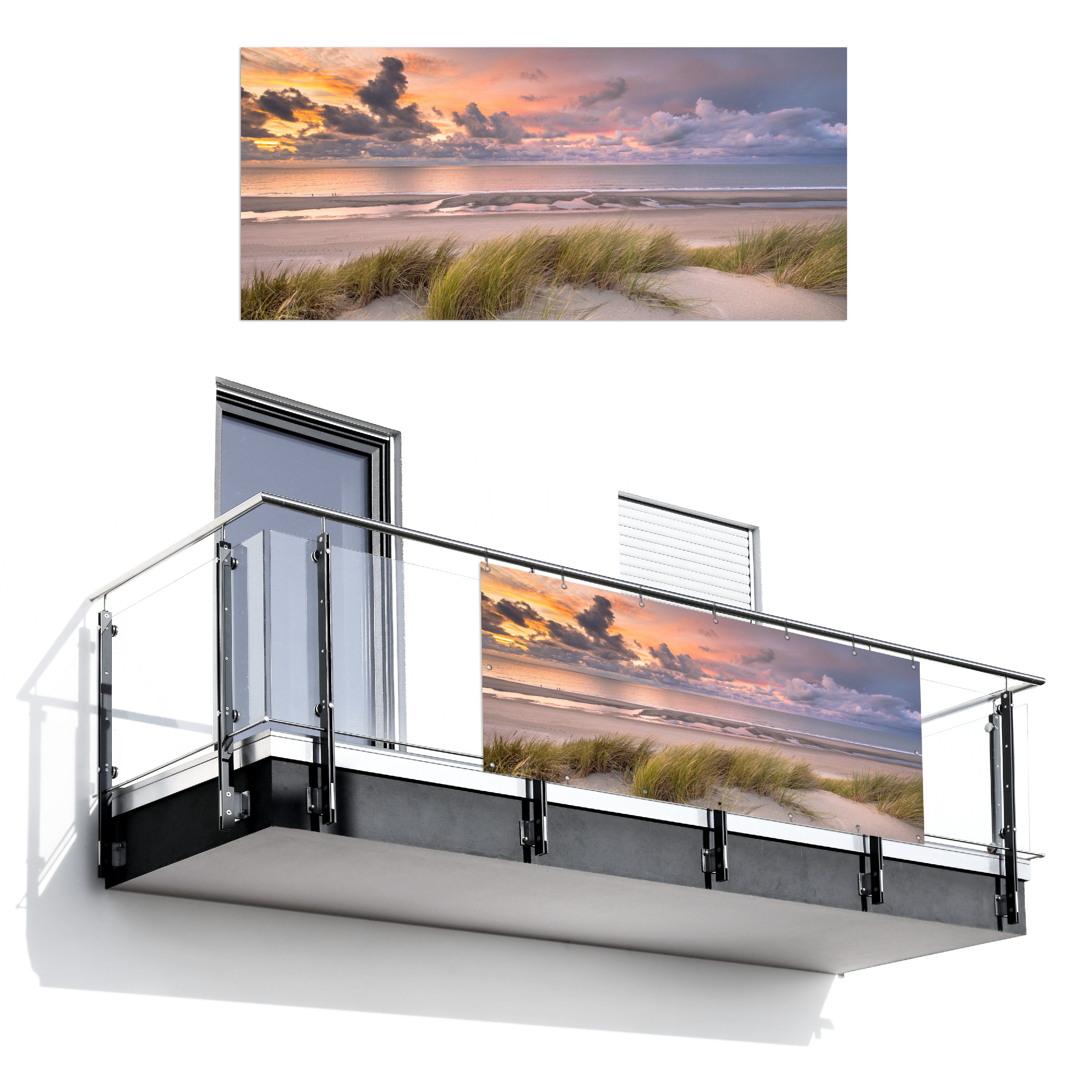 MuchoWow Balkonsichtschutz Sonnenuntergang - Düne - günstig online kaufen