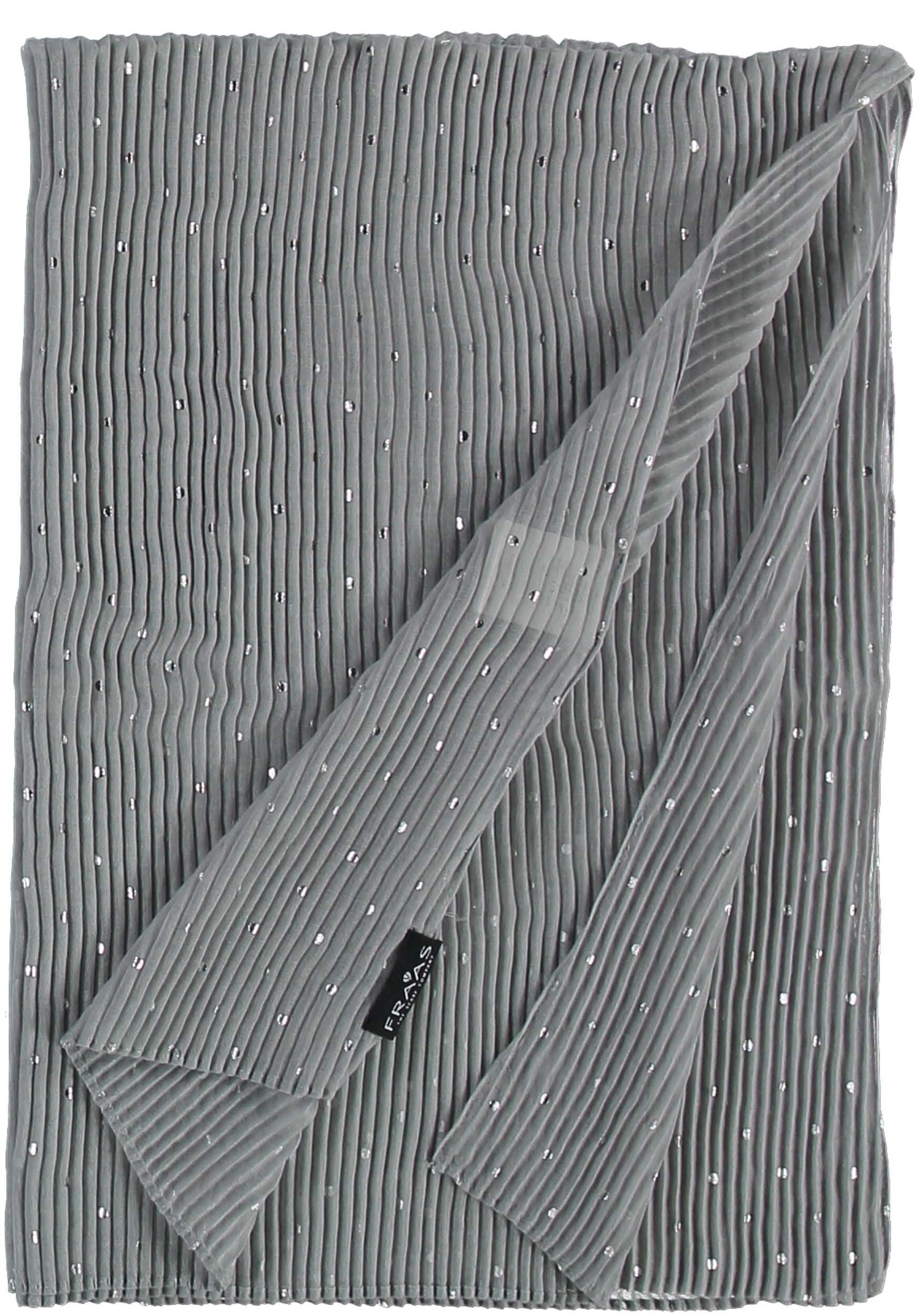 grau mit Print Plissee, Polyesterstola, XXL-Schal mit metallic Fraas (1-St),
