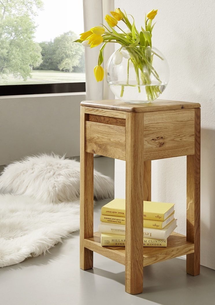 Main Möbel Blumentisch Blumensäule 30x60cm "Bayreuth" Wildeiche massiv