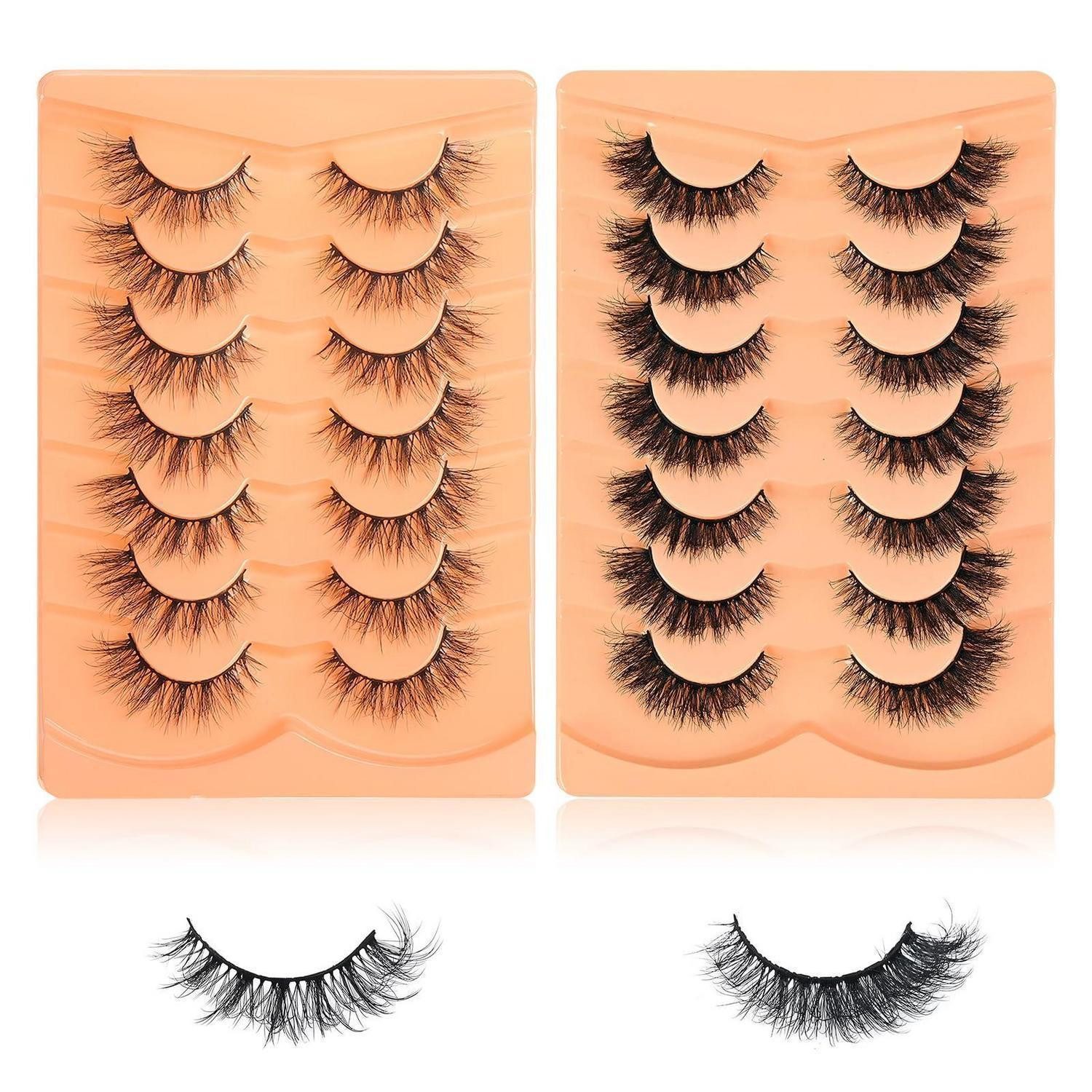 LuxusKollektion Bandwimpern Falsche Wimpern Cat Eye 14 Paare 3D Volumen
