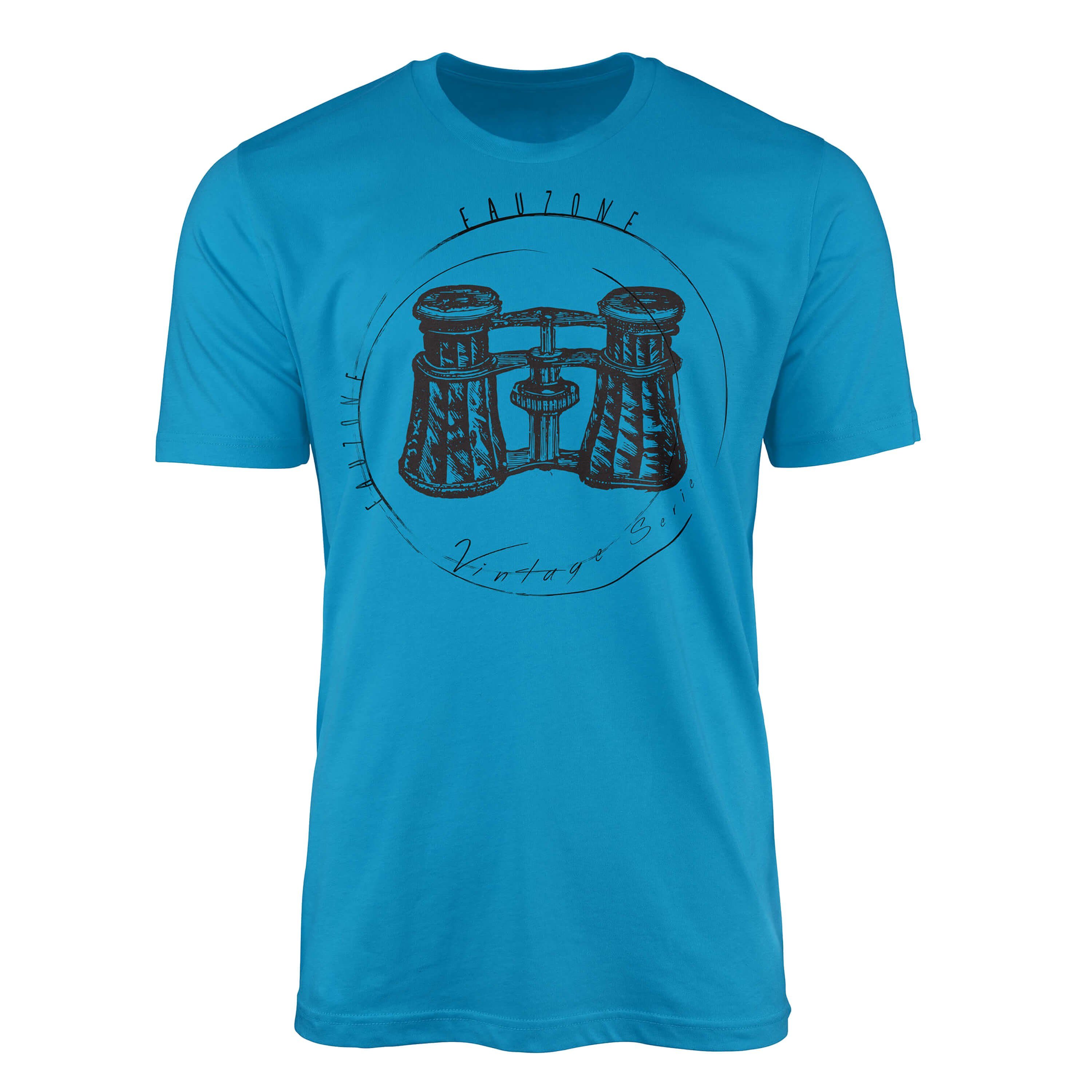 Sinus Art T-Shirt Vintage Herren T-Shirt Fernglas Atoll