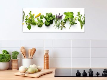artissimo Glasbild Glasbild 80x30cm Bild aus Glas Küche Küchenbild grün Kräuter frisch, Essen und Trinken: Kräuter