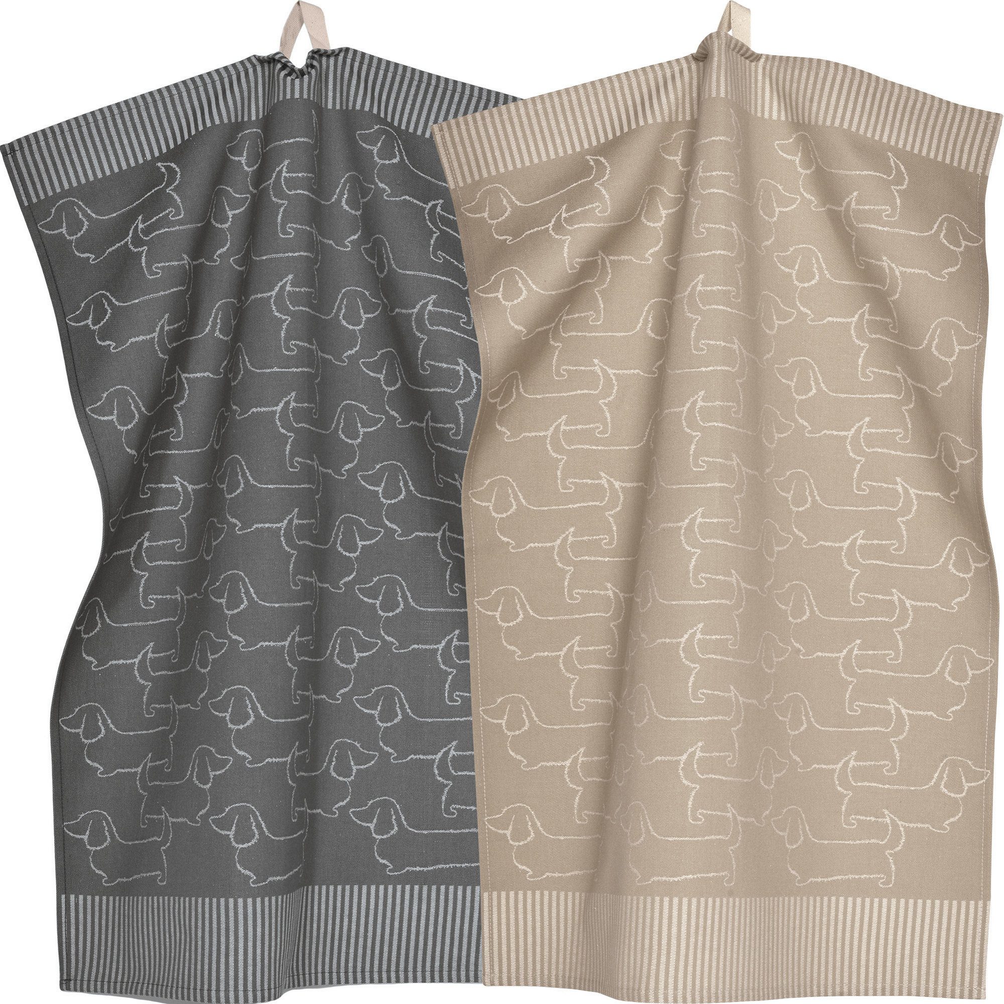sander table + home Geschirrtuch Geschirrtuch "Schröder" 2er-Pack, Baumwolle Motiv: Hunde