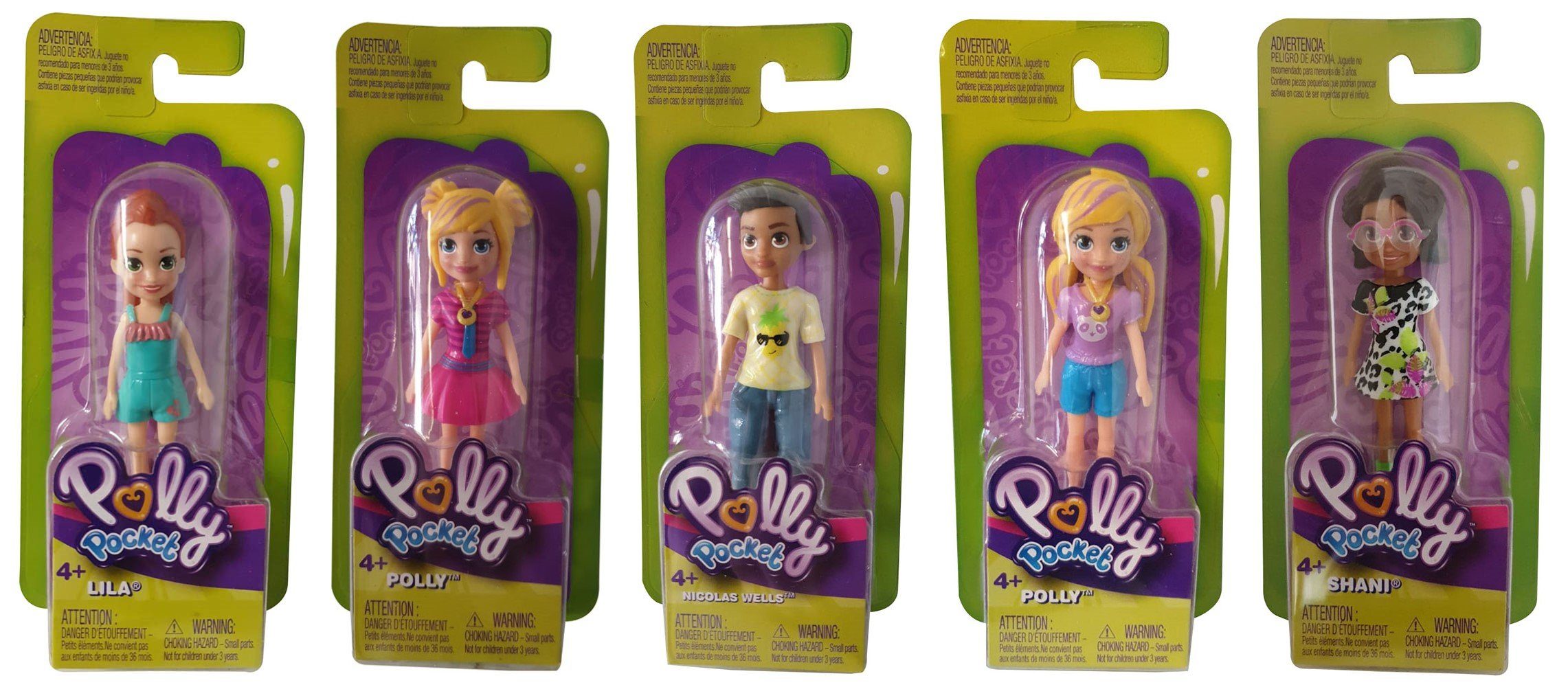 Mattel® Stehpuppe Mattel Polly Pocket Modepuppen verschiedene Outfits, 5er-Set Sammelfig