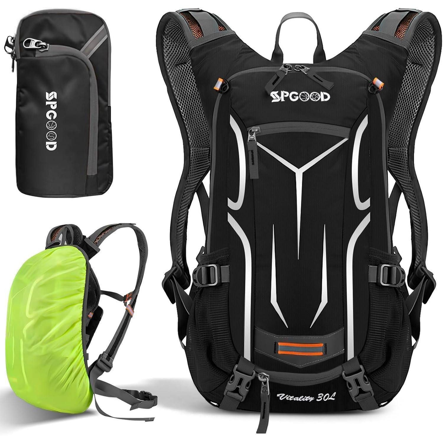 LuxusKollektion Fahrradrucksack Fahrradrucksack 20L 25L 30L Wasserdicht Damen Herren Grau Schwarz 30L