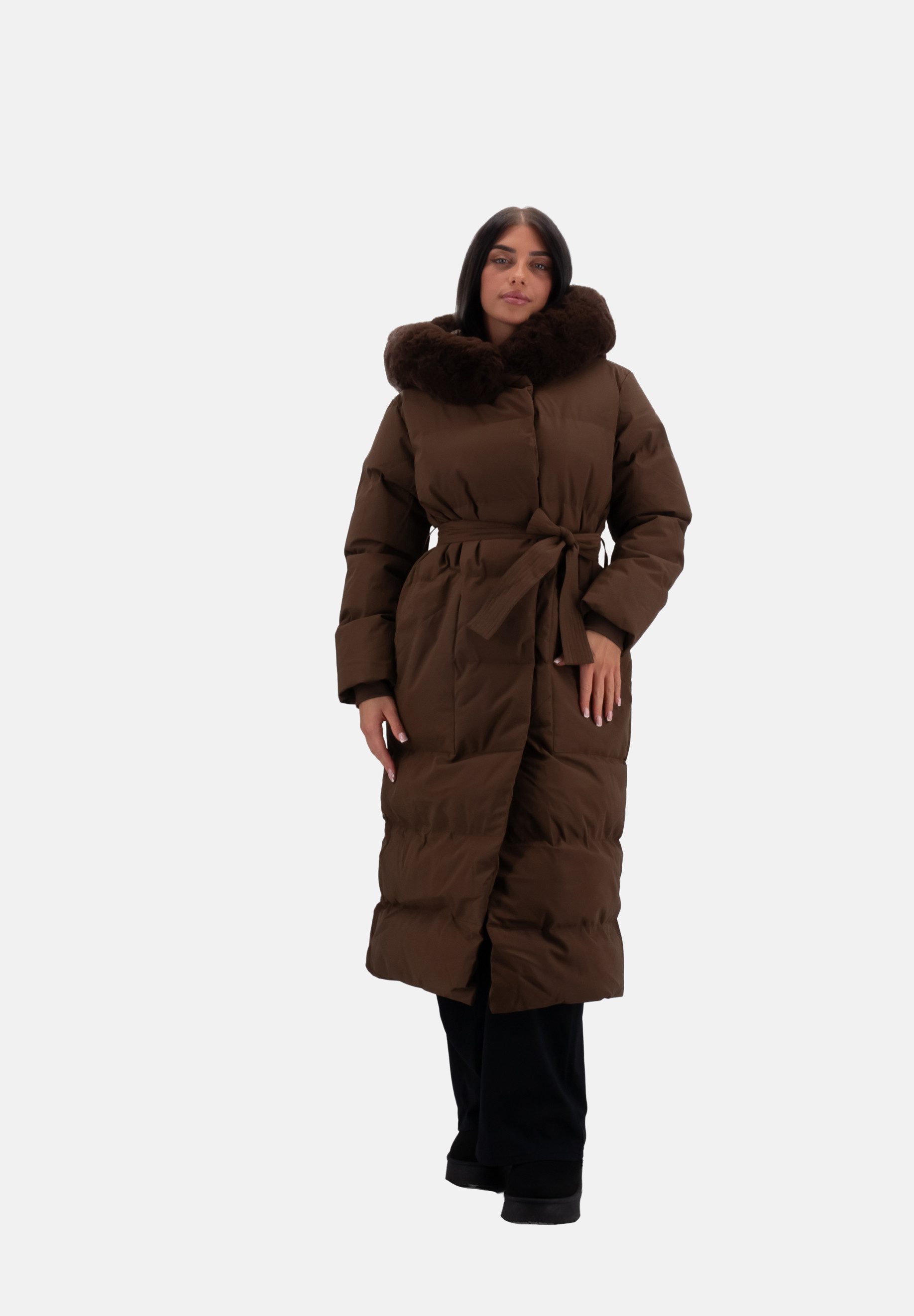 Elara Steppjacke Elara langer Damen Puffermantel (1-St)