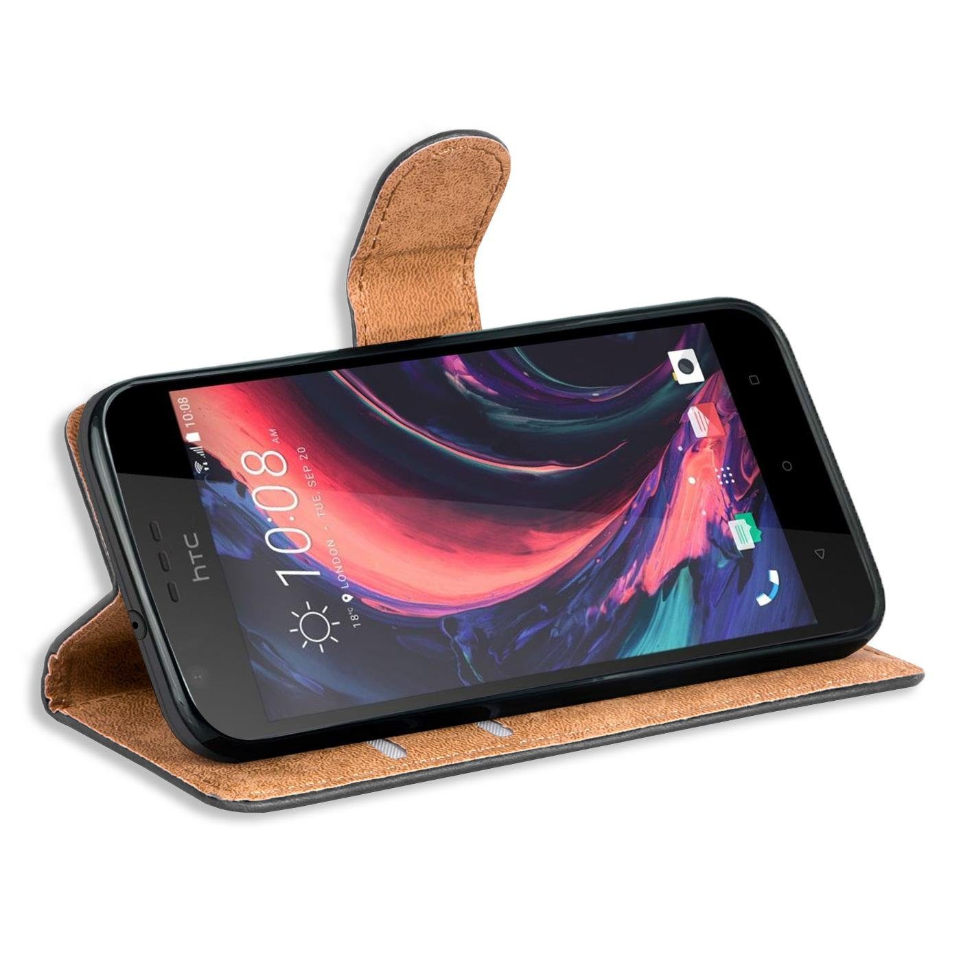 CoolGadget Handyhülle Book Case Handy Tasche für HTC Desire 10 Lifestyle 5,5 Zoll, Hülle Klapphülle Flip Cover Etui Schutzhülle stoßfest