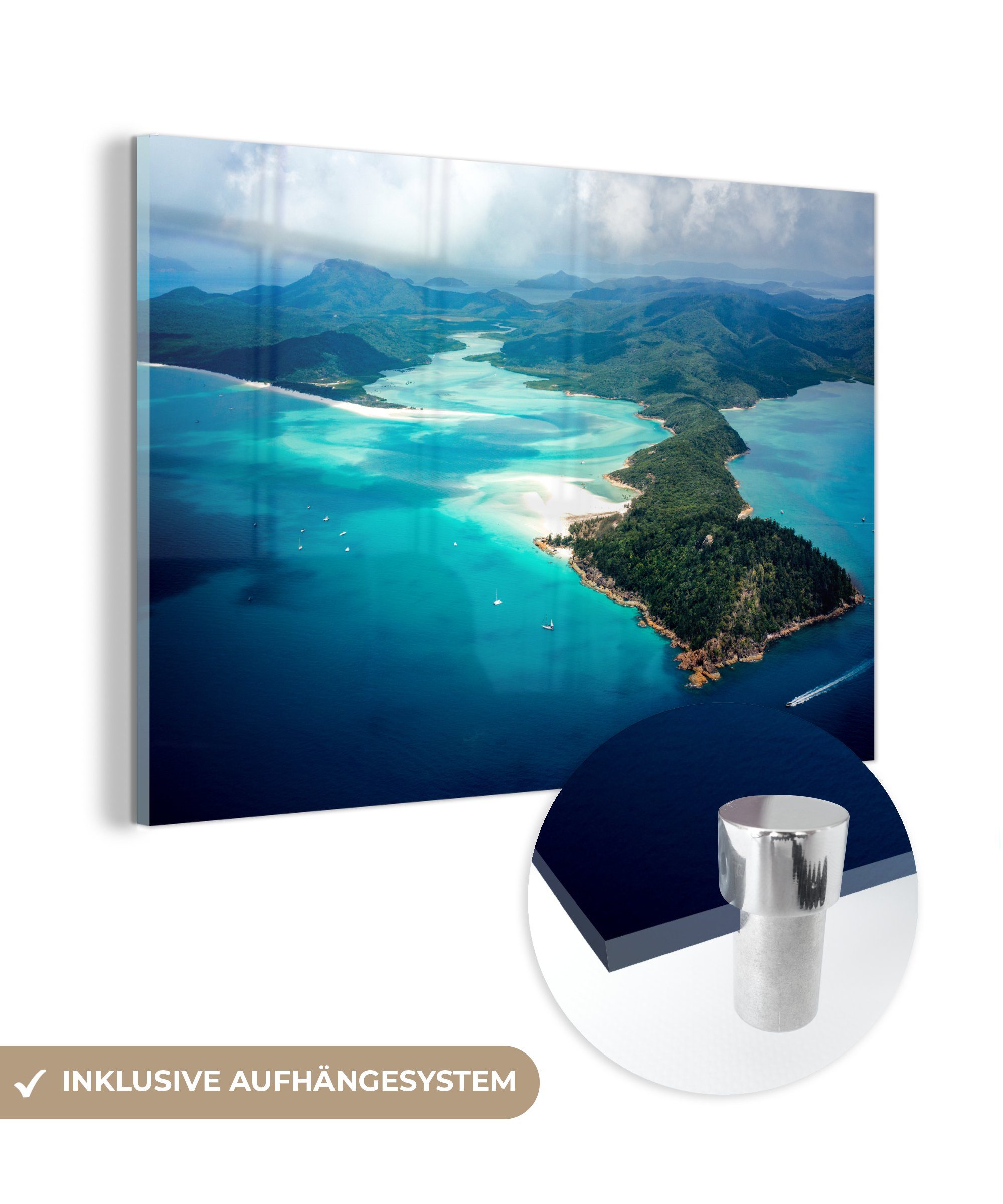 MuchoWow Acrylglasbild Die Whitsunday-Inseln Gewässern Australiens, in Wohnzimmer den Schlafzimmer klaren Acrylglasbilder (1 & St)