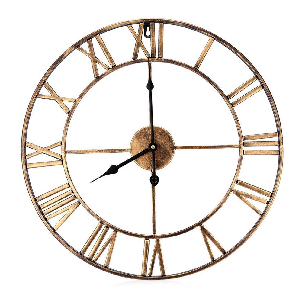 TUWENA Wanduhr Große Wanduhr,40/50cm Ohne TickgeräUsche Römische Ziffer Quarz Wanduhr (Betriebene Wanduhr Einfach Lesen für Zuhause Schlafzimmer Büro Schule)