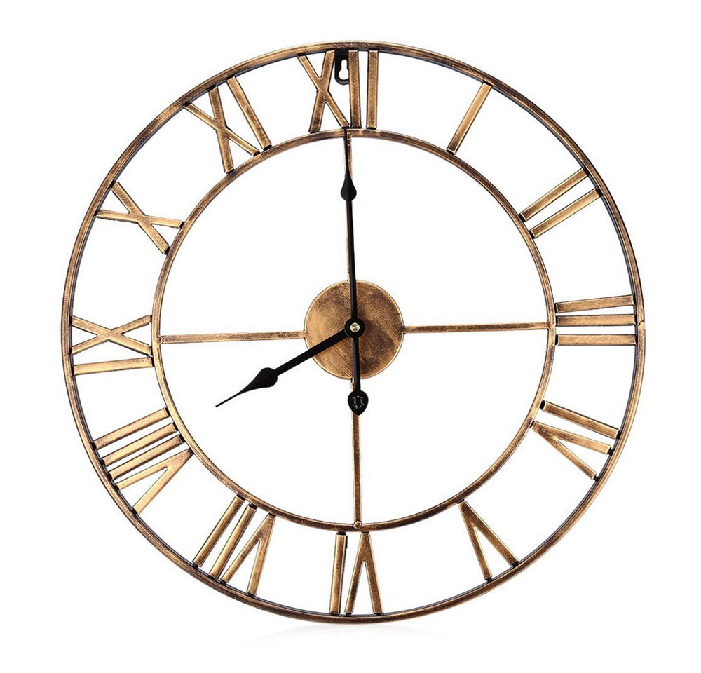 TUWENA Wanduhr Große Wanduhr,40/50cm Ohne TickgeräUsche Römische Ziffer Quarz Wanduhr (Betriebene Wanduhr Einfach Lesen für Zuhause Schlafzimmer Büro Schule)