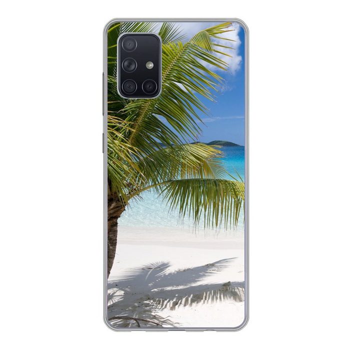 MuchoWow Handyhülle Tropische Palmen am Strand Handyhülle Samsung Galaxy A51 5G Smartphone-Bumper Print Handy