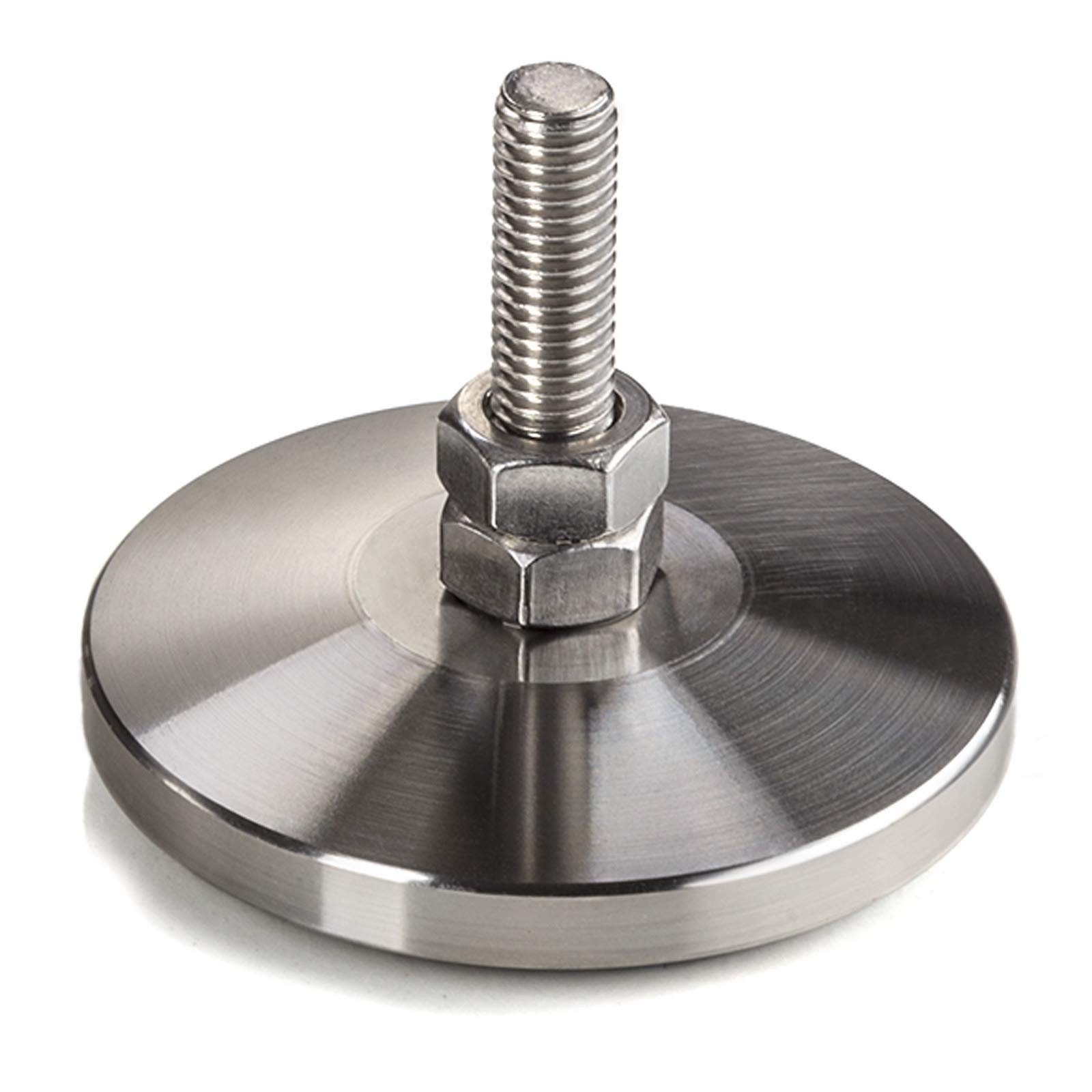 SO-TECH® Möbelfuß 1 x Verstellschraube M8 x 30 mm echt Edelstahl, mit Gummi-Fussteil Verstellfuß Stellfuß Sockelfuß