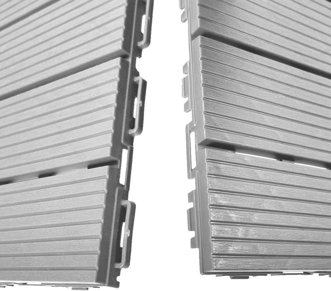 nm_trade Terrassenplatte Balkonfliesen Terrassenfliesen Klickfliese Außenfliese 8 Stück 30x30cm, Grau, Witterungsbeständig Rutschfeste Oberfläche Leicht zu reinigen