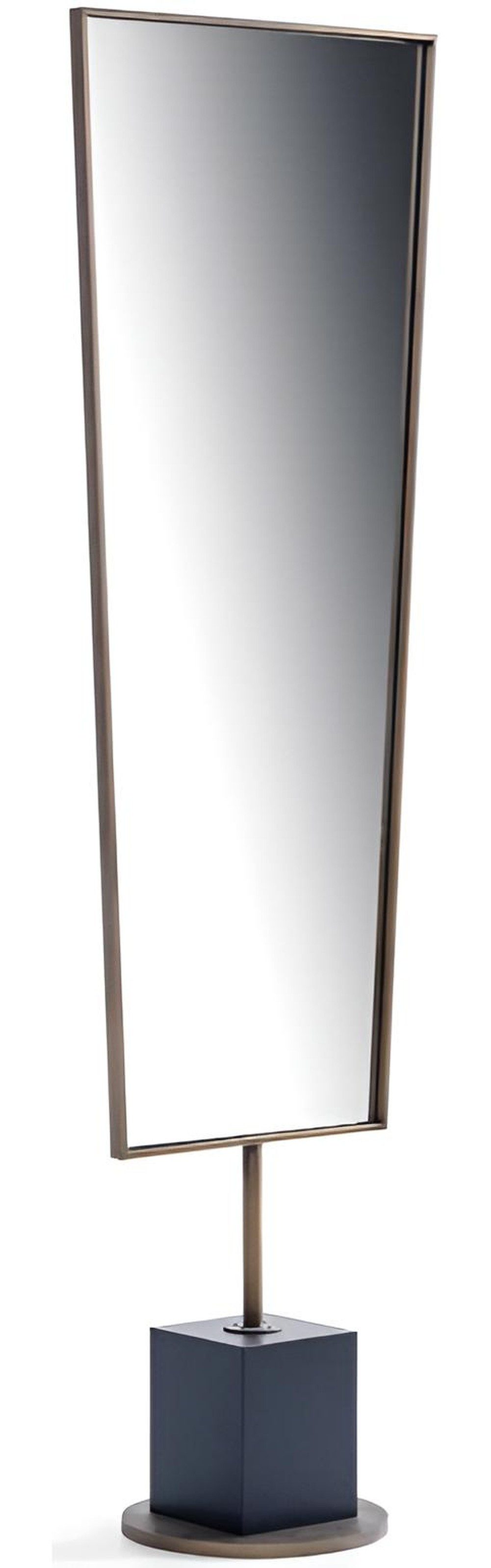 JVmoebel Standspiegel Eleganter Standspiegel aus Metall in Beige mit geometrischem Design (1-St), Made in Europa