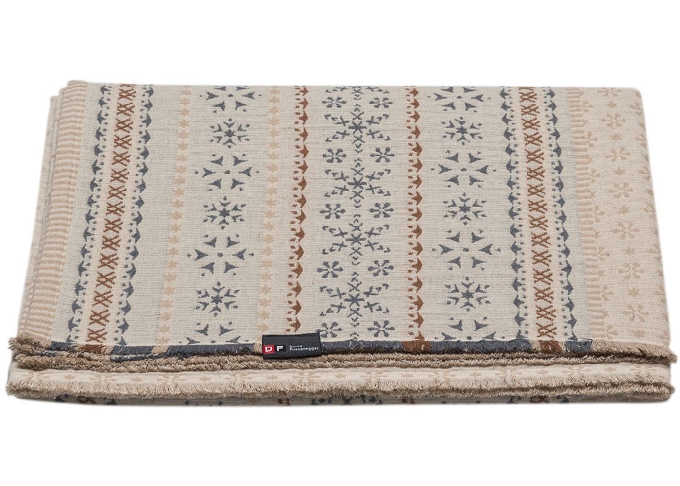 Wohndecke Lino 'Nordische Bordüre' 135 x 200 cm, DAVID FUSSENEGGER