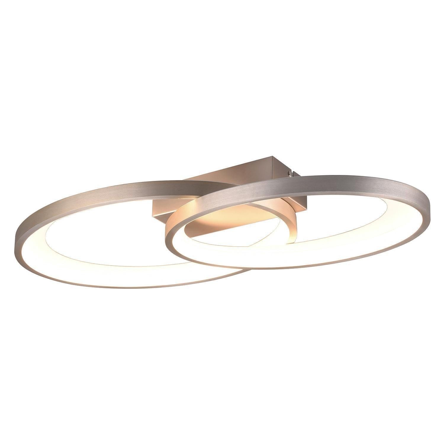 Reality Leuchten LED Deckenleuchte MALAGA, Nickelfarben, günstig online kaufen