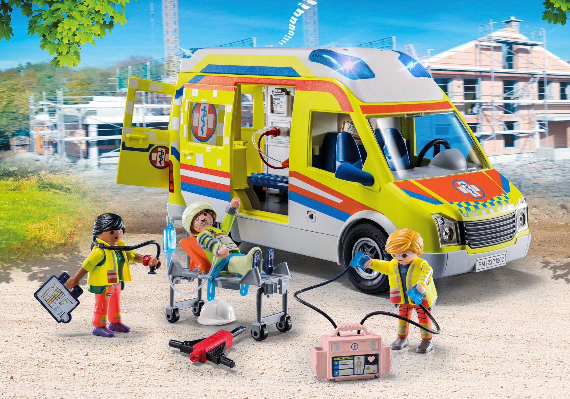Playmobil® Rettungswagen mit Licht und Sound (71202), My City Life Konstruktions-Spielset, mit Licht und Soundmodul