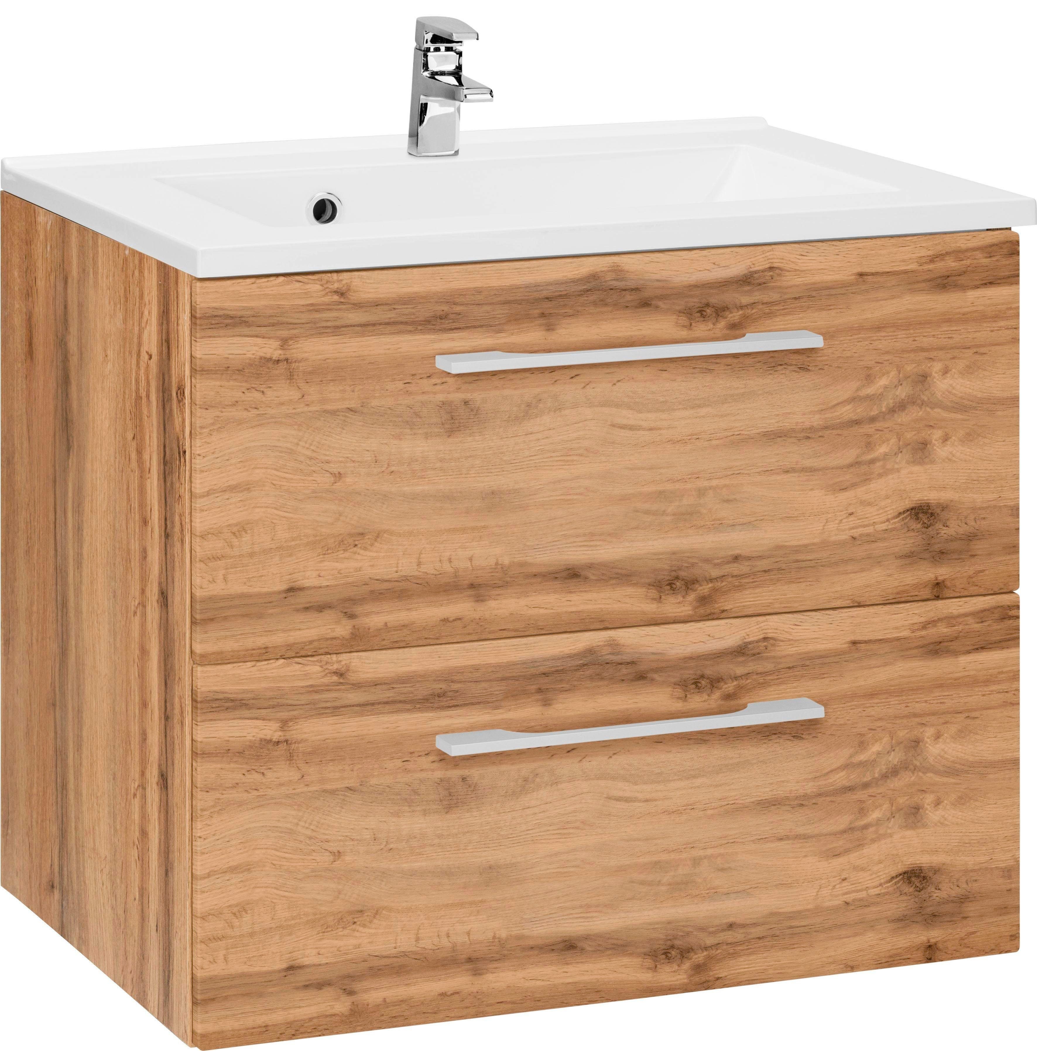 welltime Waschbeckenunterschrank Soria Badmöbel, Waschtisch inkl. Waschbecken, Breite 60 cm