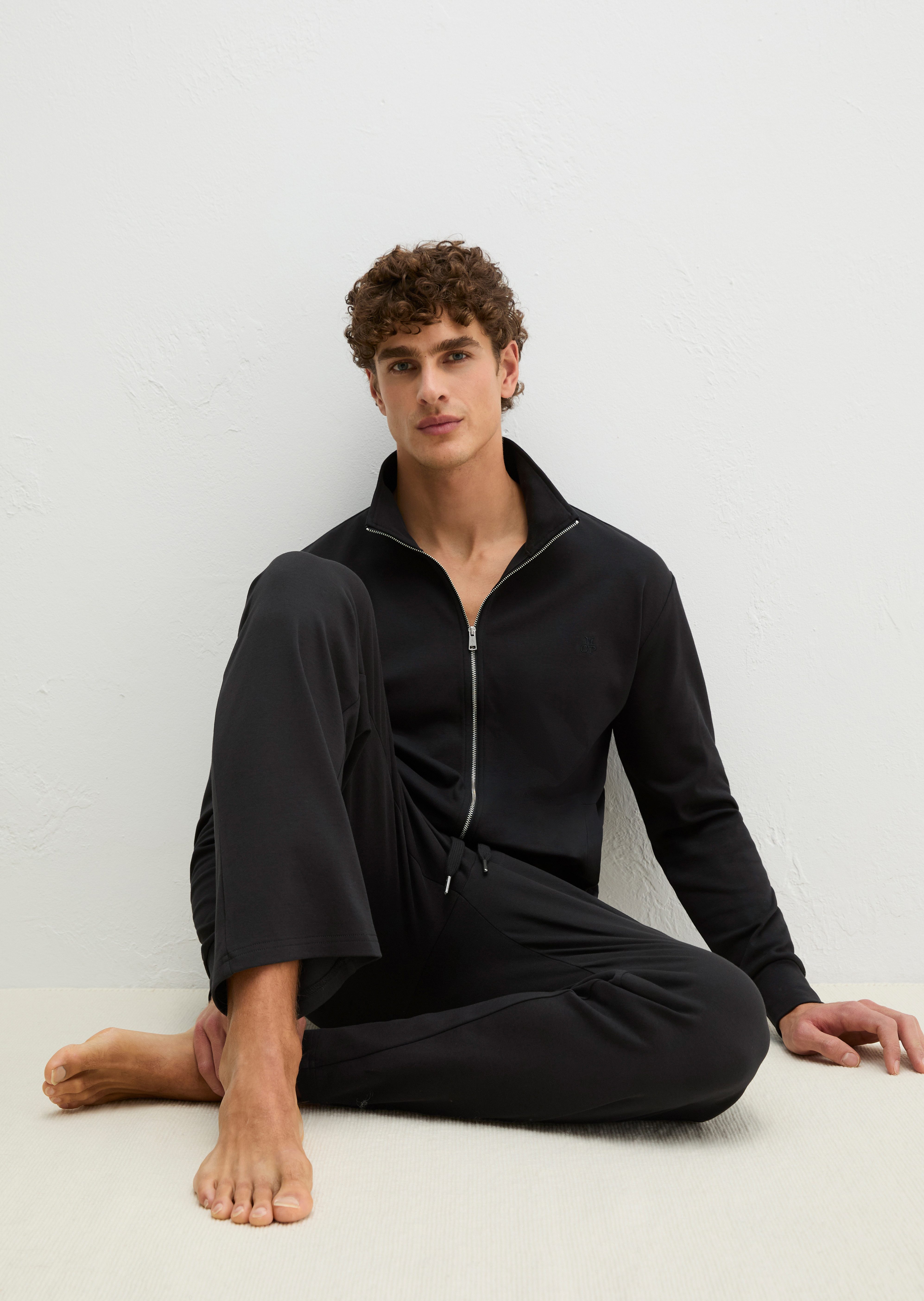 Marc O'Polo Sweatjacke Mix N Match Interlock mit kleinem Stehkragen, Reißverschluss und langen Ärmeln