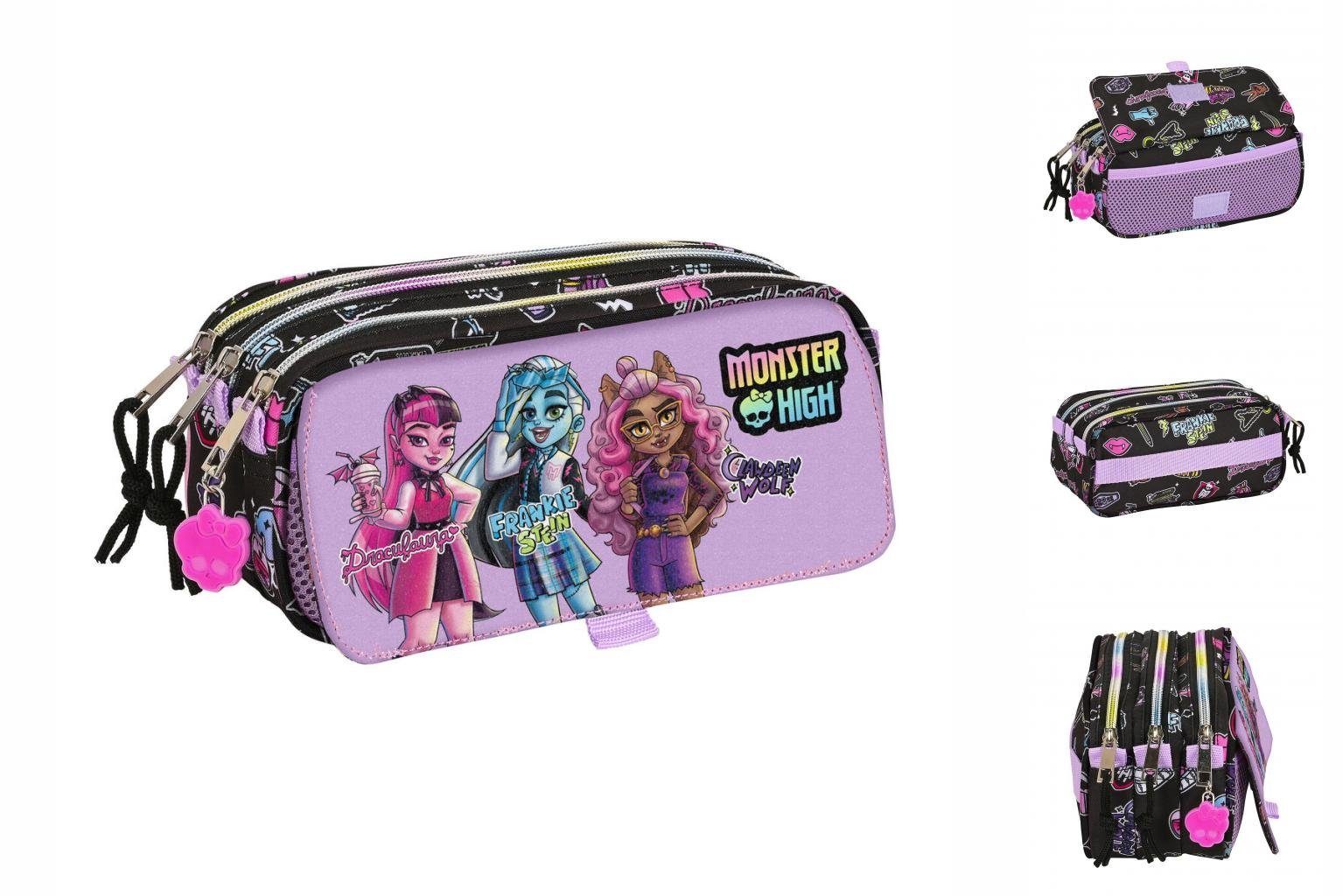 Monster High Federtasche Zweifaches Mehrzweck-Etui Monster High Creep Schwarz 21,5 x 10 x 8 cm