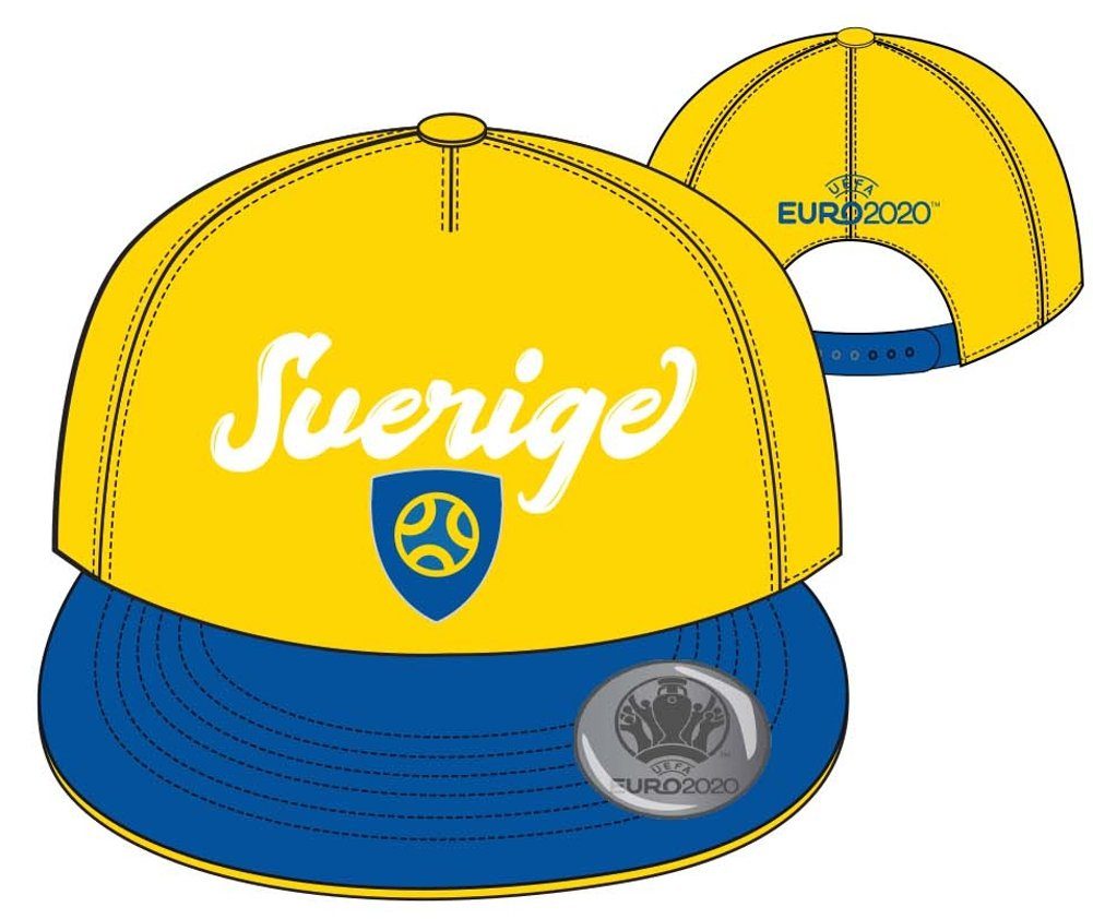 coole-fun-t-shirts Schirmmütze SCHWEDEN Kinder Basecap Schirmmütze Fußball EM Sverige Europameisterschaft Base und Snapback Jungen + Mädchen für Kita, Schule, Einschulung Gr.52 + 54