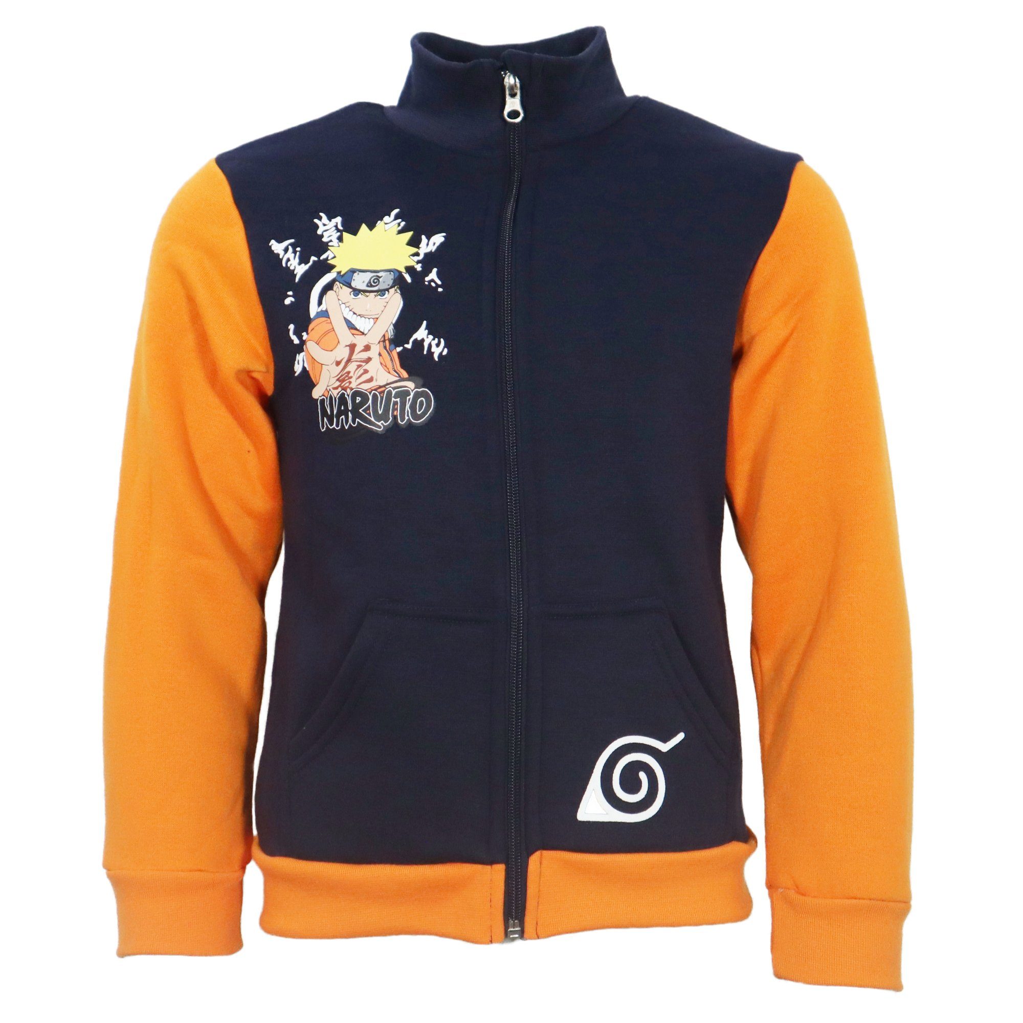 Naruto Jogginganzug Naruto Shippuden Joggingset Blau Sweater bis 98 140 Gr. Jacke, Hose Sporthose