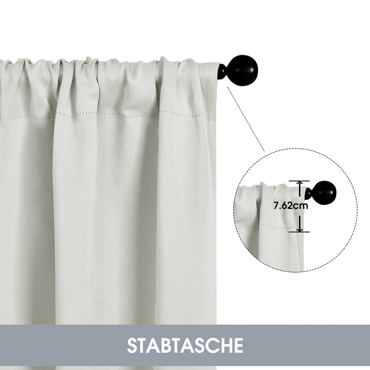 BYSURE Scheibengardine, Stangendurchzug (2 St), verdunkelnd, günstig online kaufen