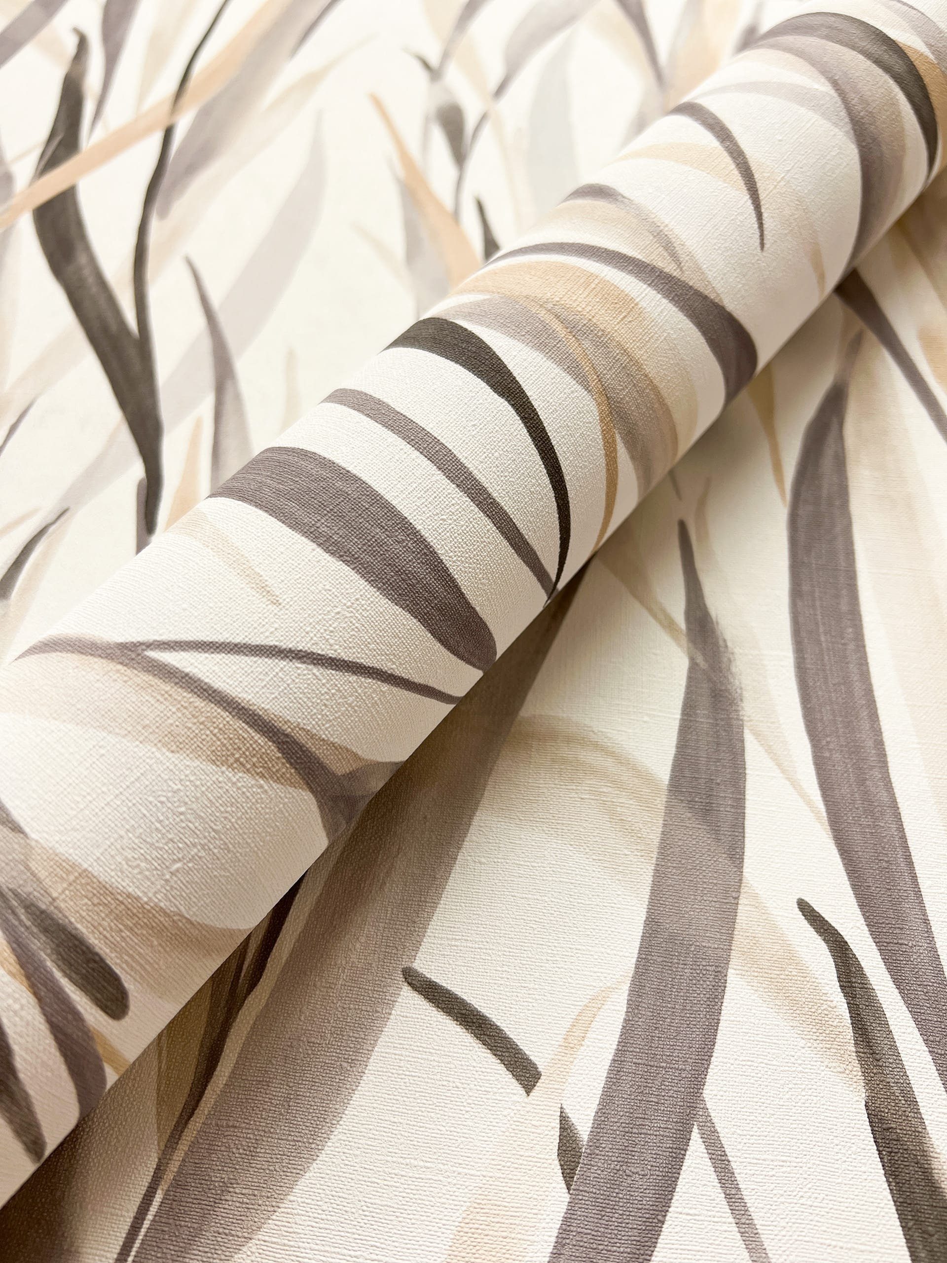 Newroom Vliestapete, Beige Tapete Modern Pflanzen günstig online kaufen