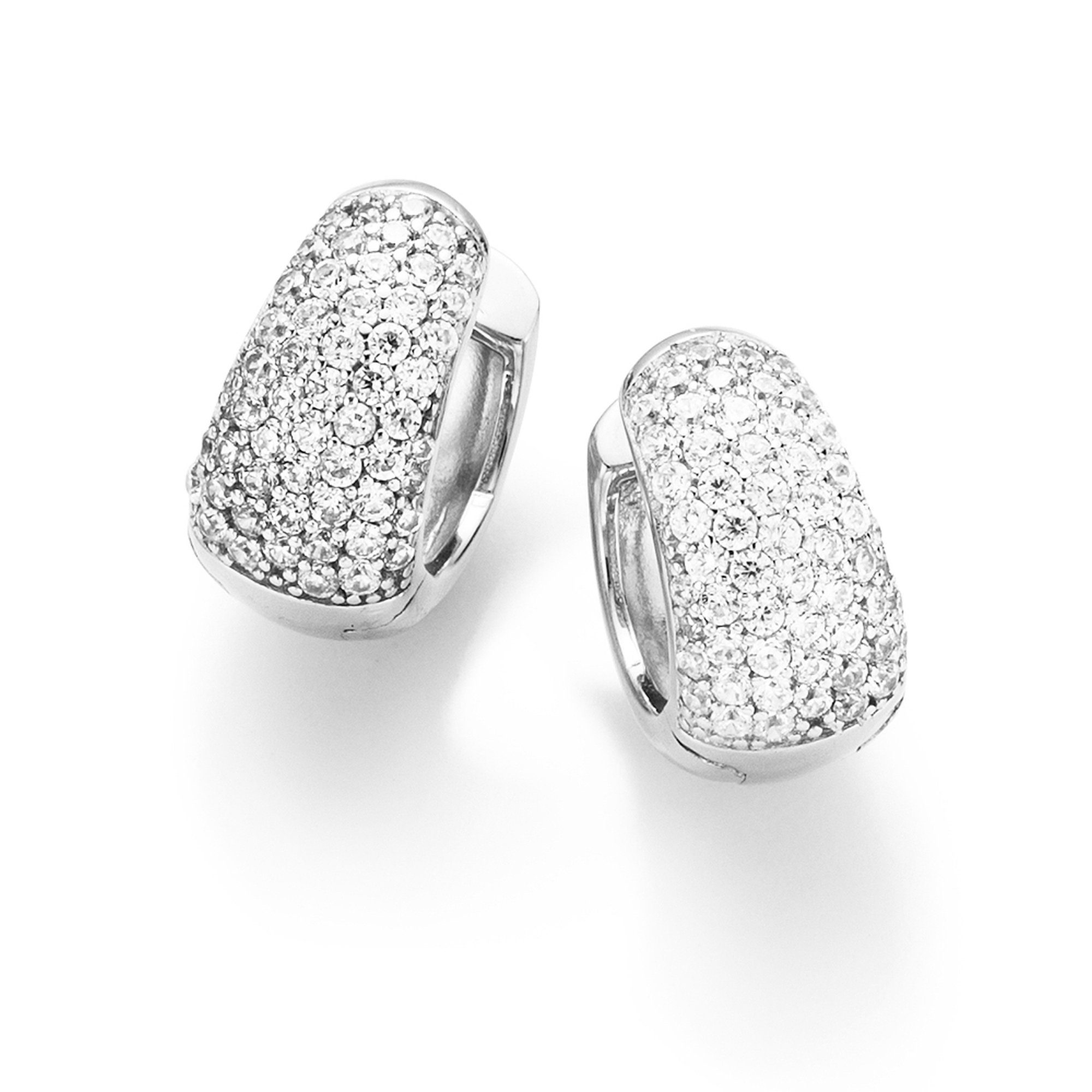 GIORGIO MARTELLO MILANO Paar Creolen mit weißen Zirkonia, Silber 925