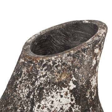 LebensWohnArt Dekovase Deko-Vase DASA Antik-Creme-Schwarz ca. H40cm