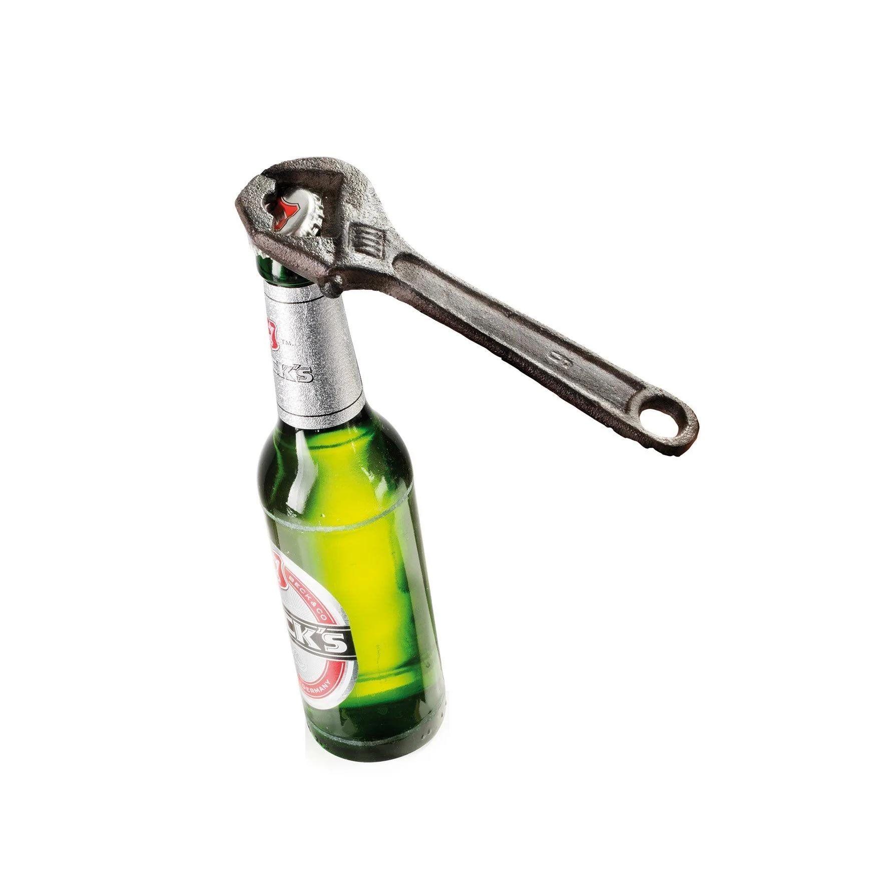 WestCraft Flaschenöffner Feierabend Flaschenöffner – Werkzeug-Set aus Eisen, 5 Kult-Modelle (1-tlg), Schlosshammer, Kombizange, Rollgabelschlüssel, Kneifzange, Rohrzange