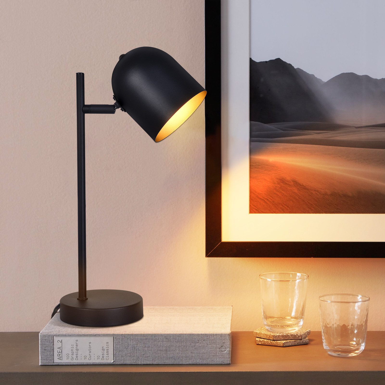 Nettlife Nachttischlampe Vintage Schwarz E14 Wohnzimmer günstig online kaufen
