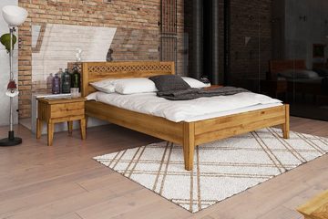 byoak Bett ODYS 160 x 220 aus Massivholz, mit Holzkopfteil, Naturgeölt