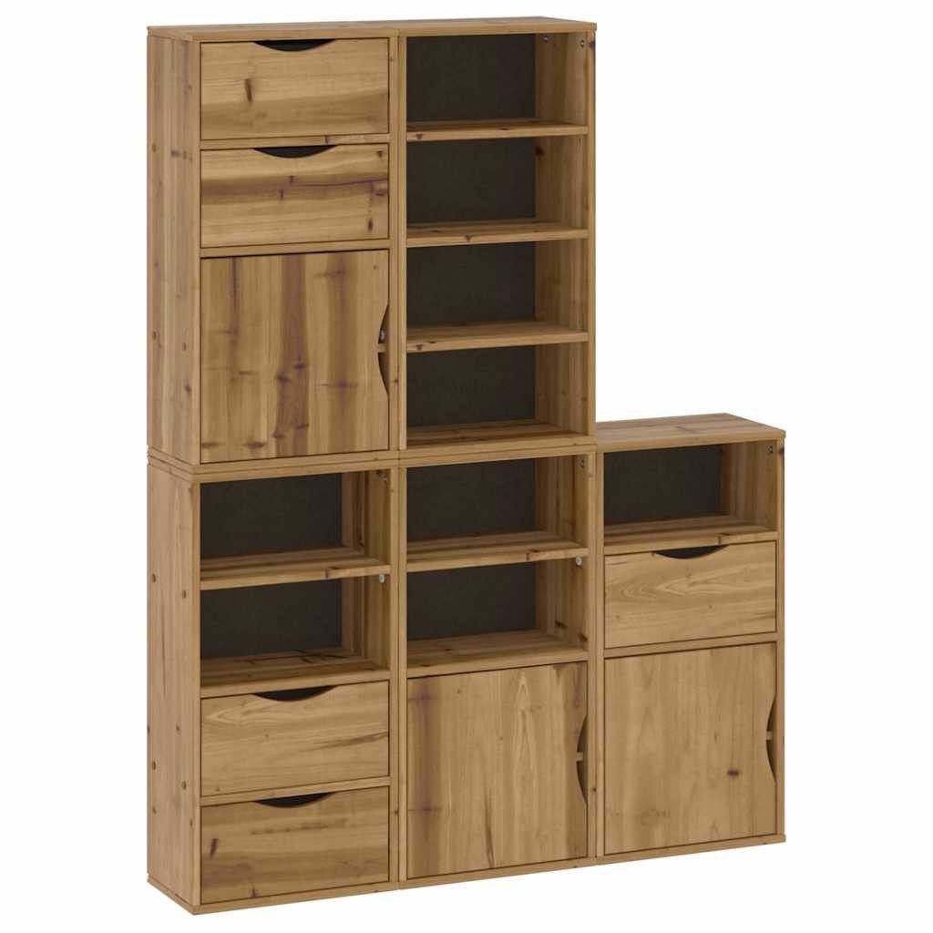 Sideboard Beistellschränke 5 Stk. ODDA 40x24x79 cm Massivholz Kiefer
