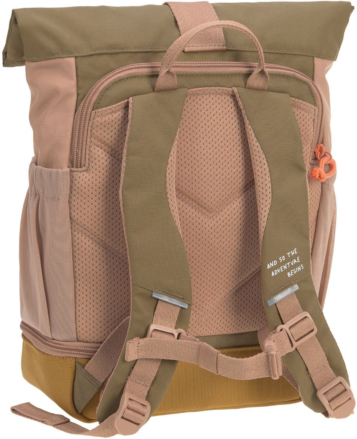 LÄSSIG Kinderrucksack Nature, Mini Rolltop Backpack, Hazelnut, aus recycelten PET-Flaschen