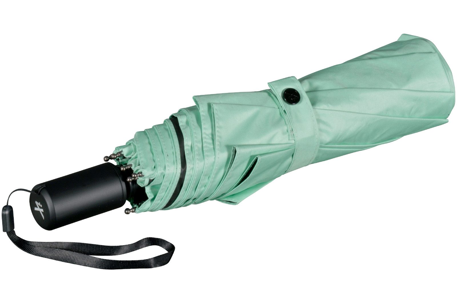 iX-brella Trekkingschirm XL Sonnen-Regenschirm mit UPF 50+, UV-Hitze-Schutz, mit Umhängetasche, mit Handöffner, innen schwarz