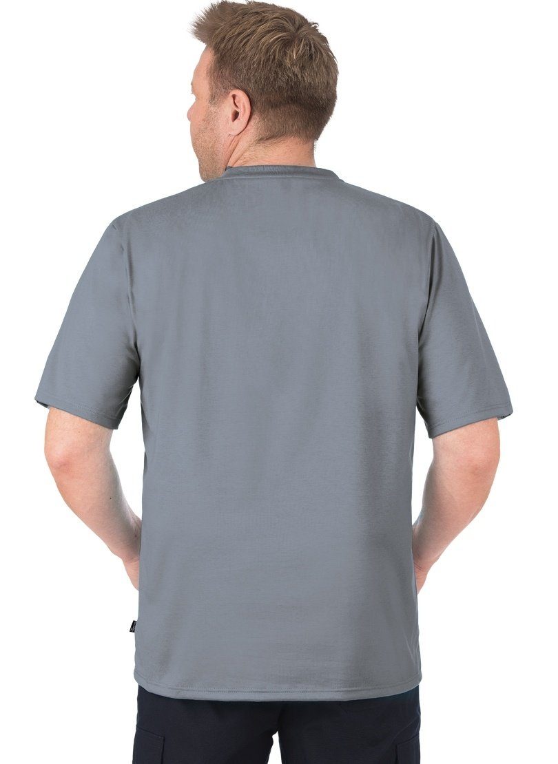 TRIGEMA T-Shirt V-Shirt cool-grey Baumwolle DELUXE Trigema