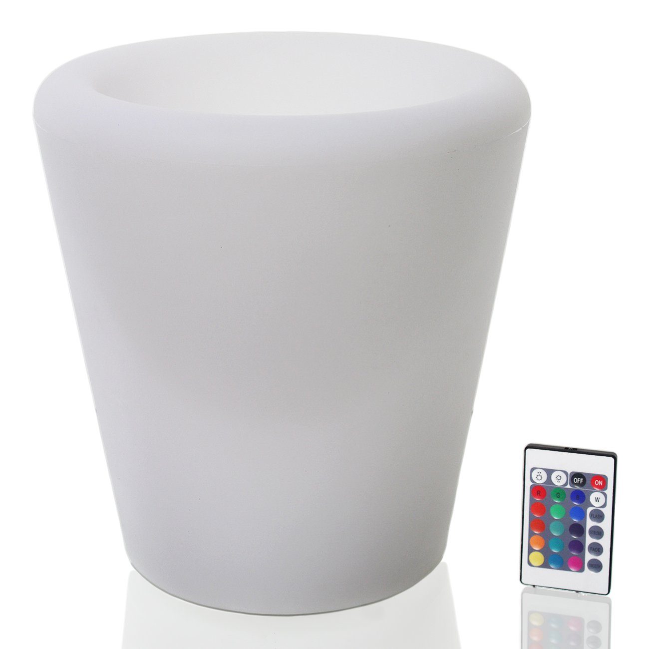 Arnusa Blumentopf beleuchteter LED Blumenkübel PL123 (Akku-Funktion), kabellos einsetzbar mit Fernbedienung und RGB Farbwechsel. € 59,99