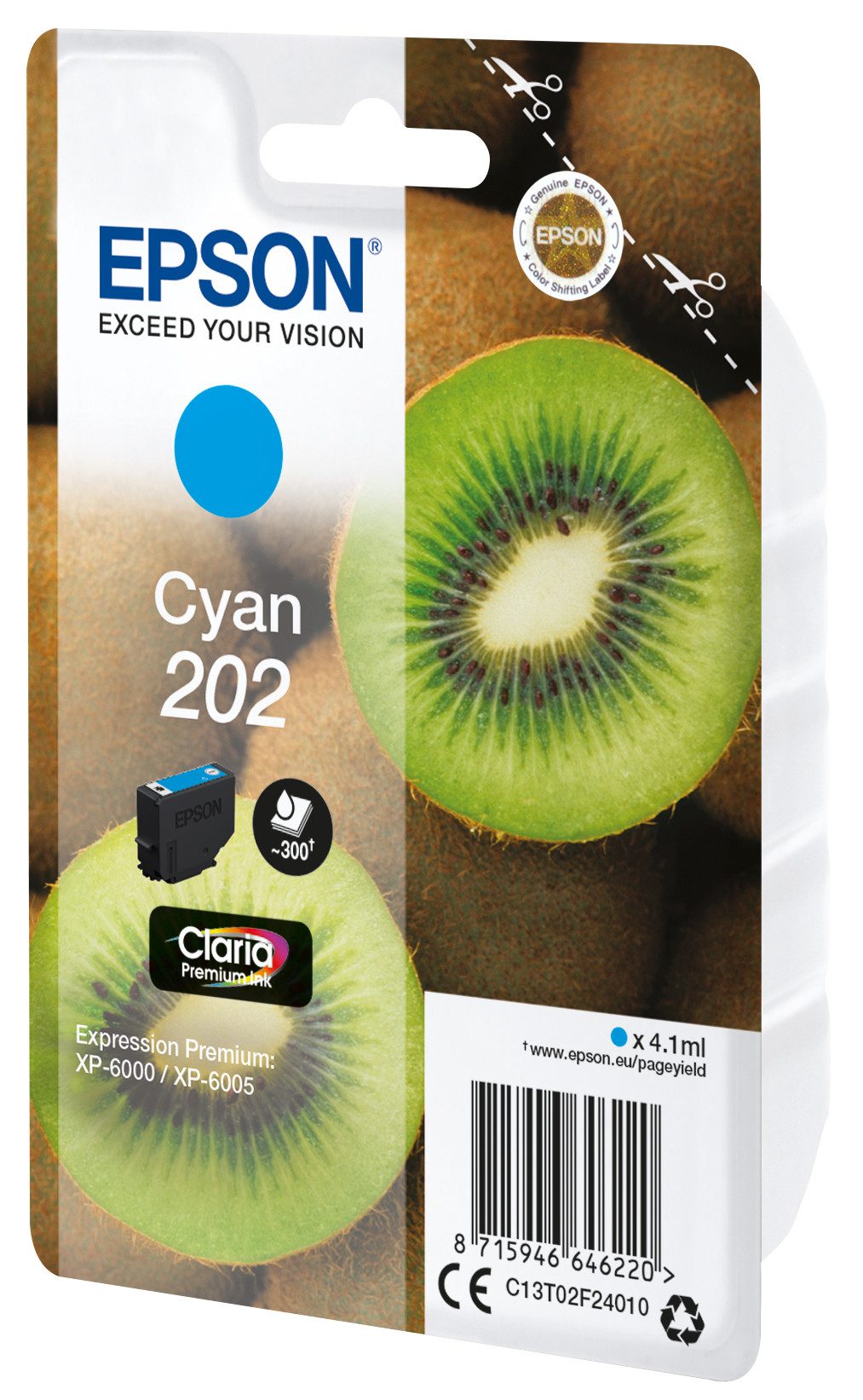 Epson Tintenpatrone 202 Cyan (300 Seiten) Tintenpatrone
