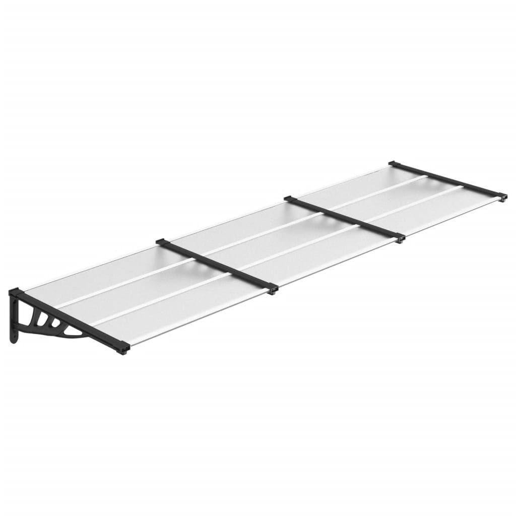 vidaXL Vordach, Türvordach Schwarz und Transparent 297,5x90 cm Polycarbonat