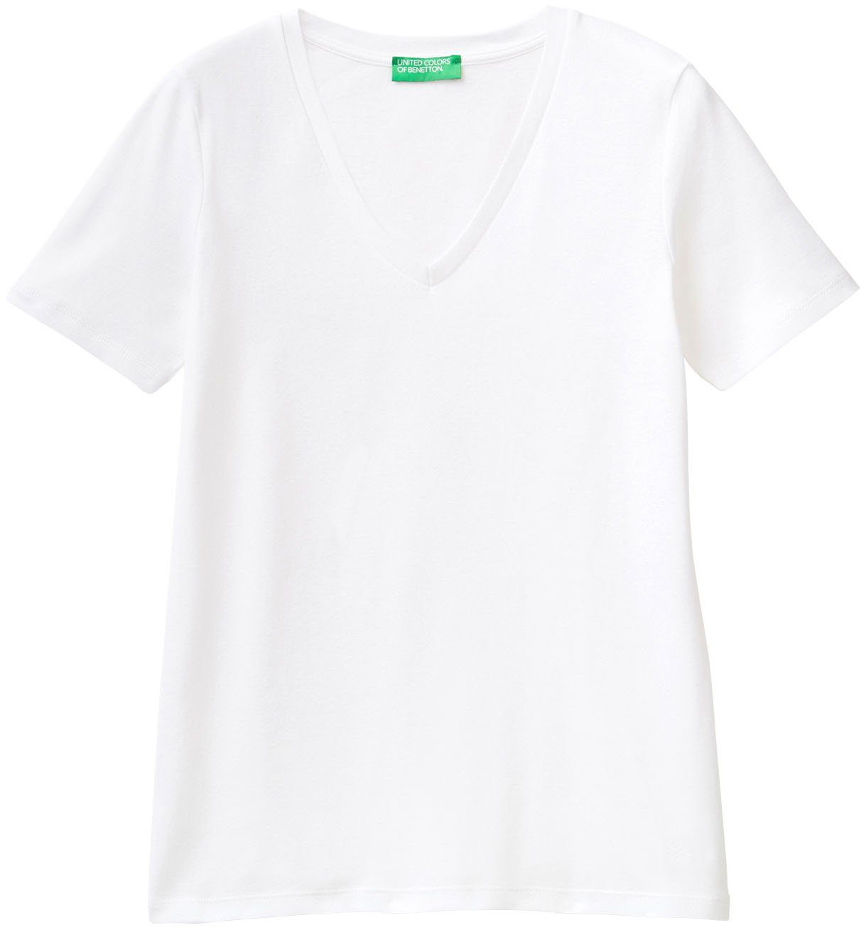 T-Shirt modischem of Benetton mit Colors V-Ausschnitt United