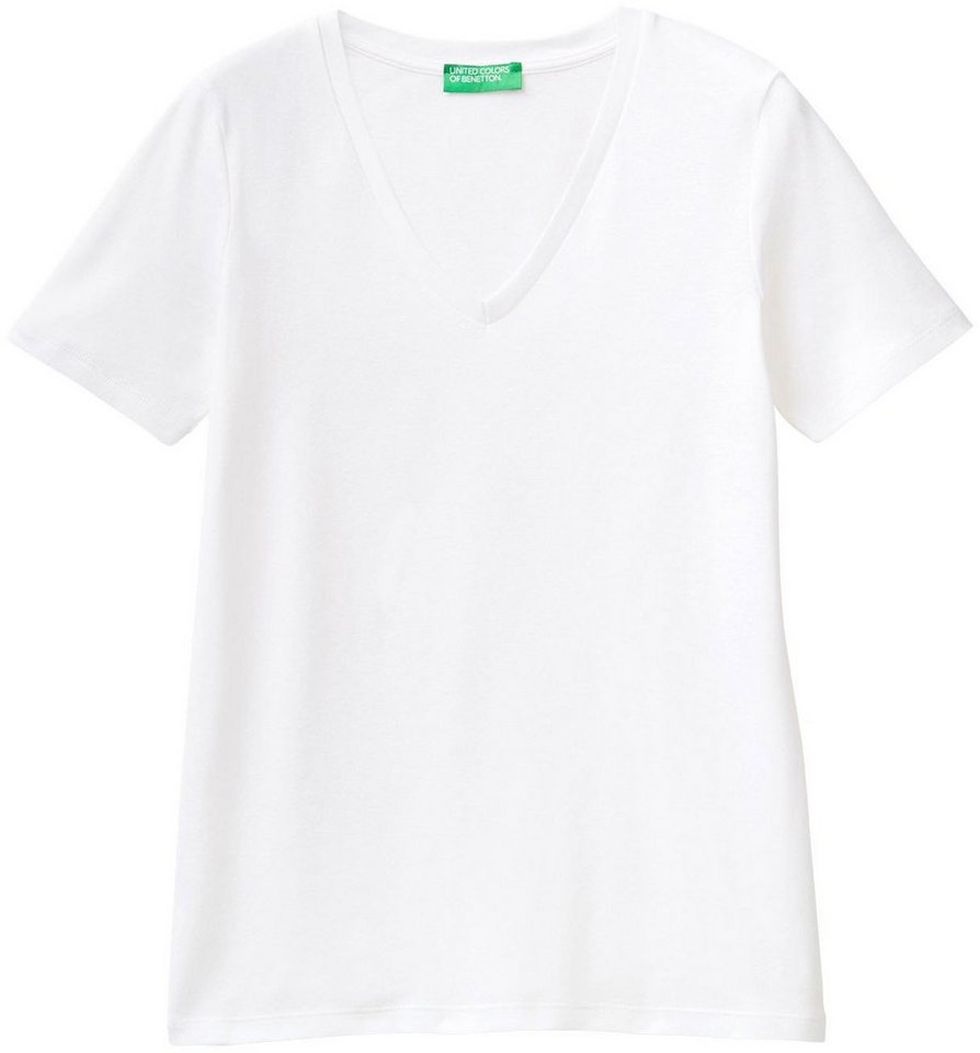 United Colors of Benetton T-Shirt mit modischem V-Ausschnitt