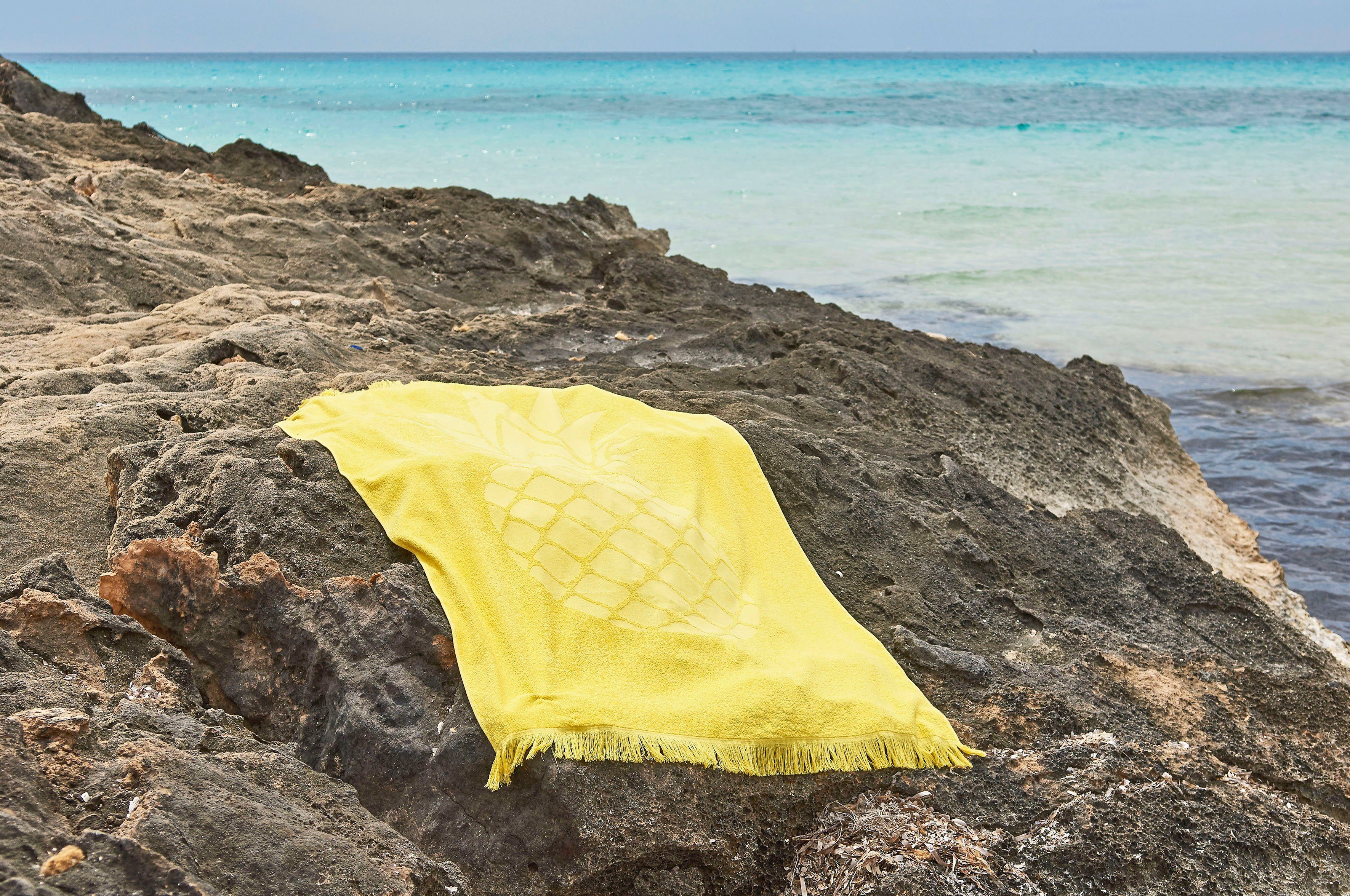 saugfähige Strandtuch Hamam Hamamtücher done.® Frottier lemon Pineapple, ideal (1-St), Sauna- als oder Frottier-Innenseite,