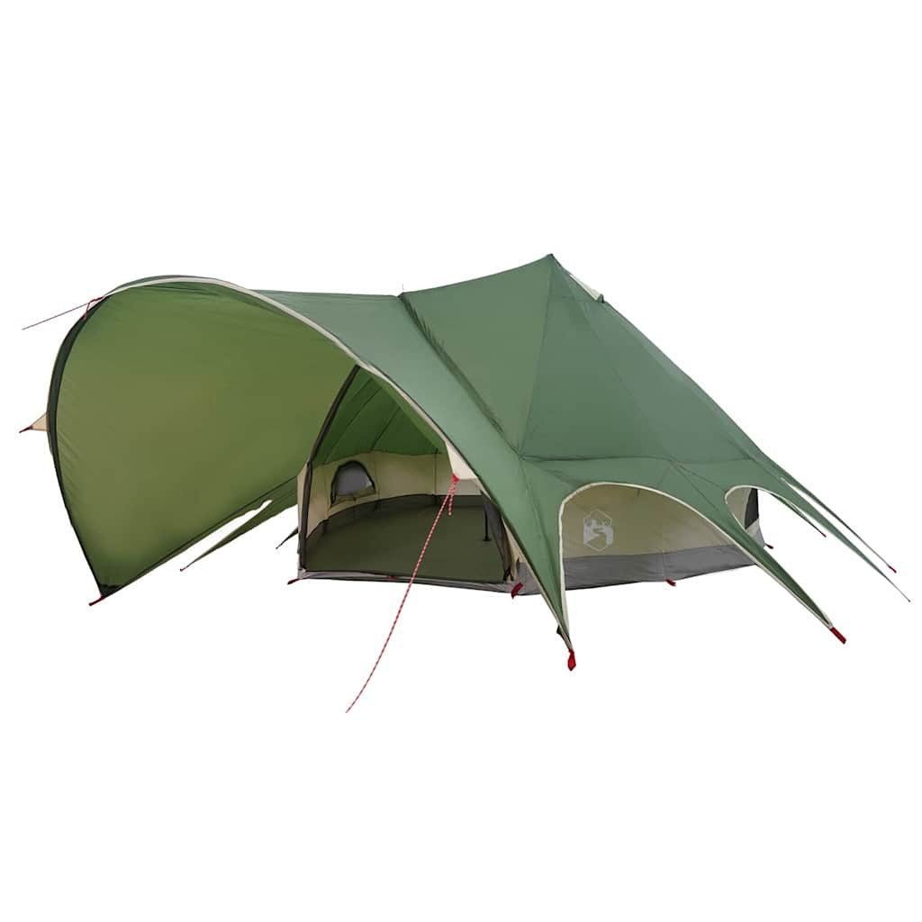Tipi-Zelt Teepee Zelt für 9 Personen Grün und Grau 502 x 502 x 297 cm