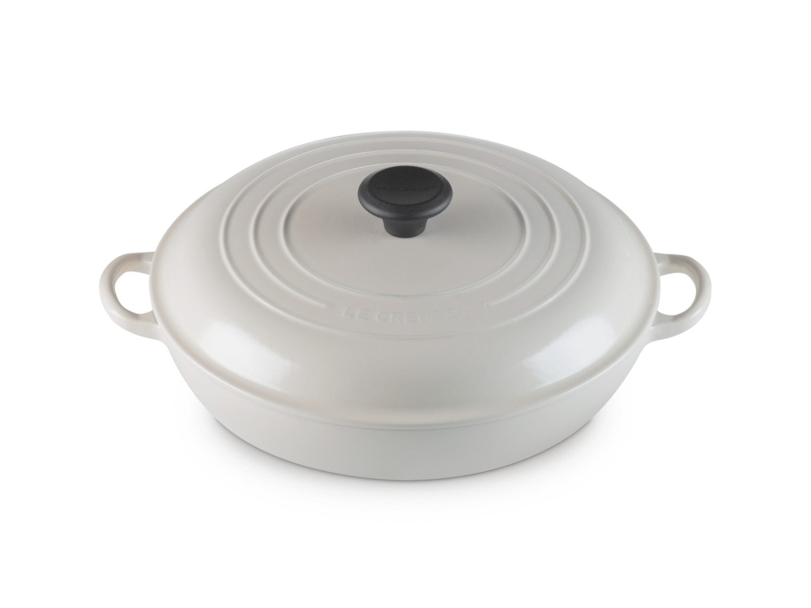 LE CREUSET Kochtopf Gourmet-Profitopf Tradition rund mit Phenolknopf creme 30cm, Emailliertes Gusseisen